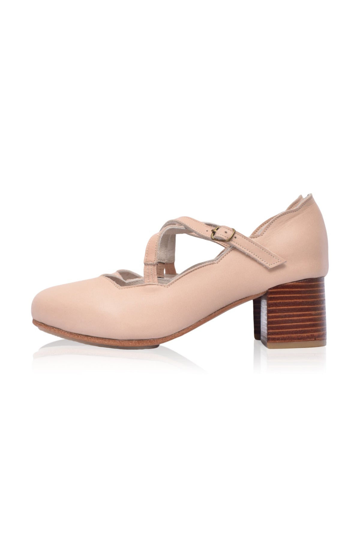 Ludivine Criss-Cross Leather Heels