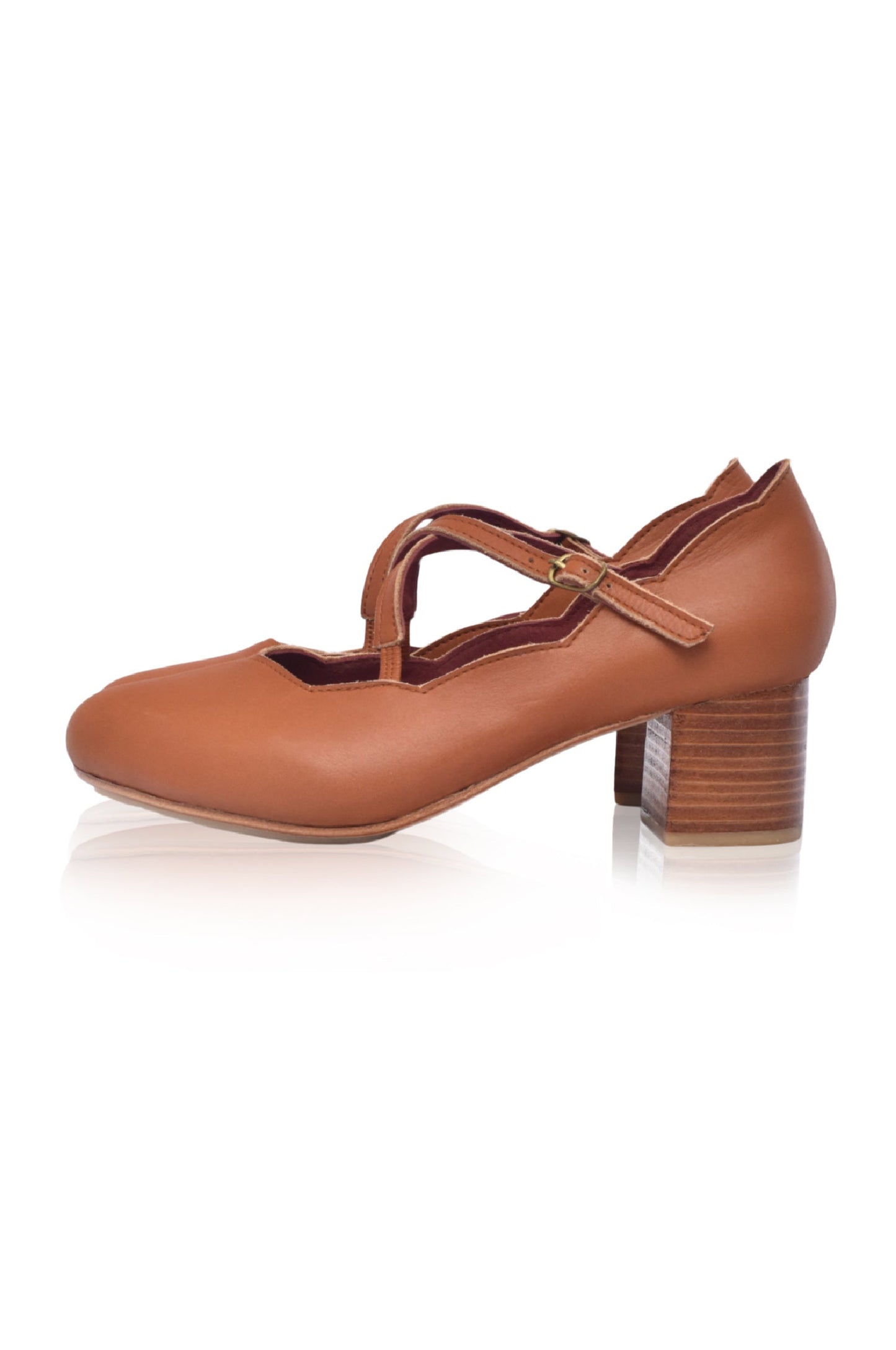 Ludivine Criss-Cross Leather Heels