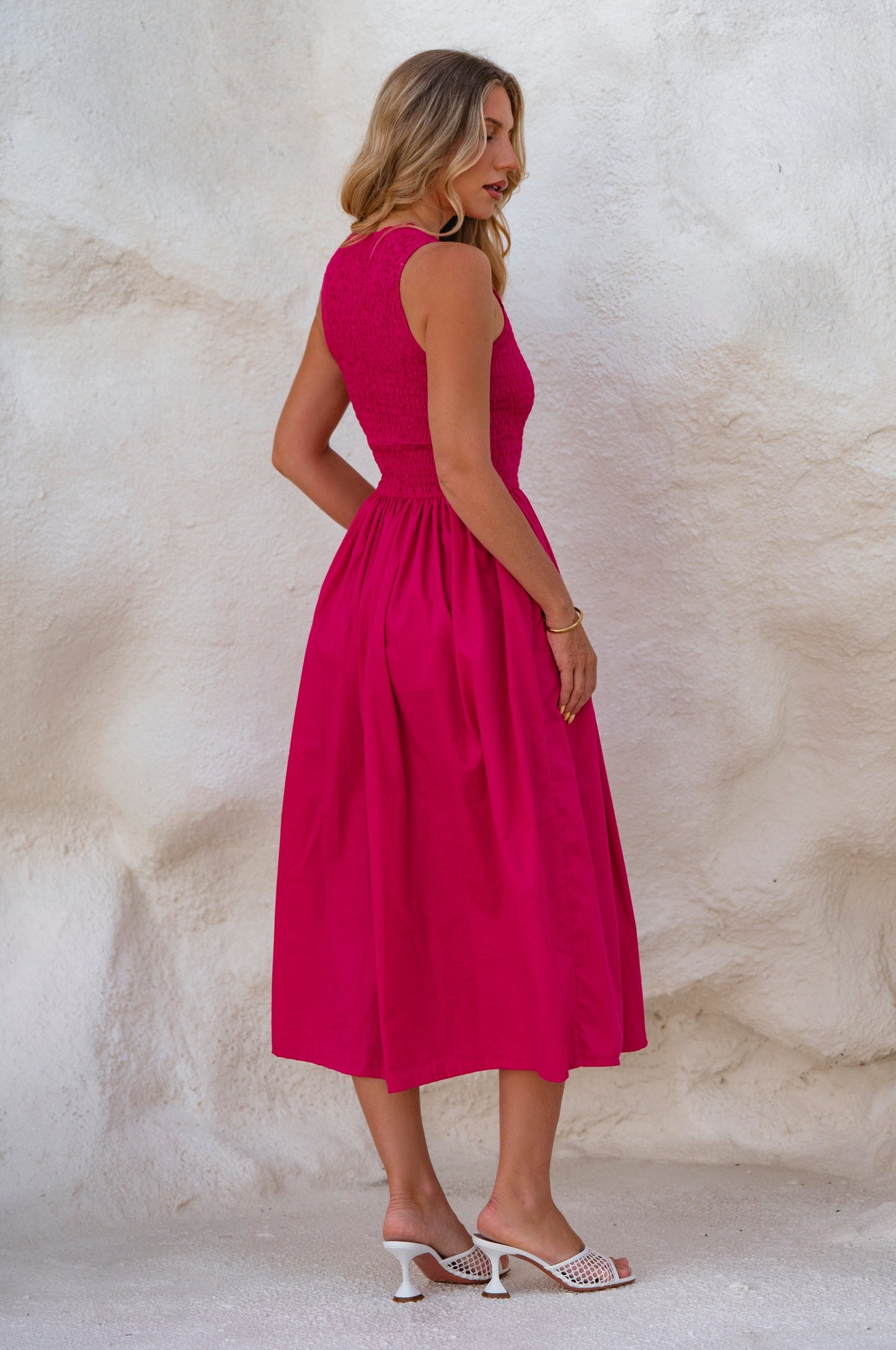 Eleonore Smocked Cotton Midi Dress