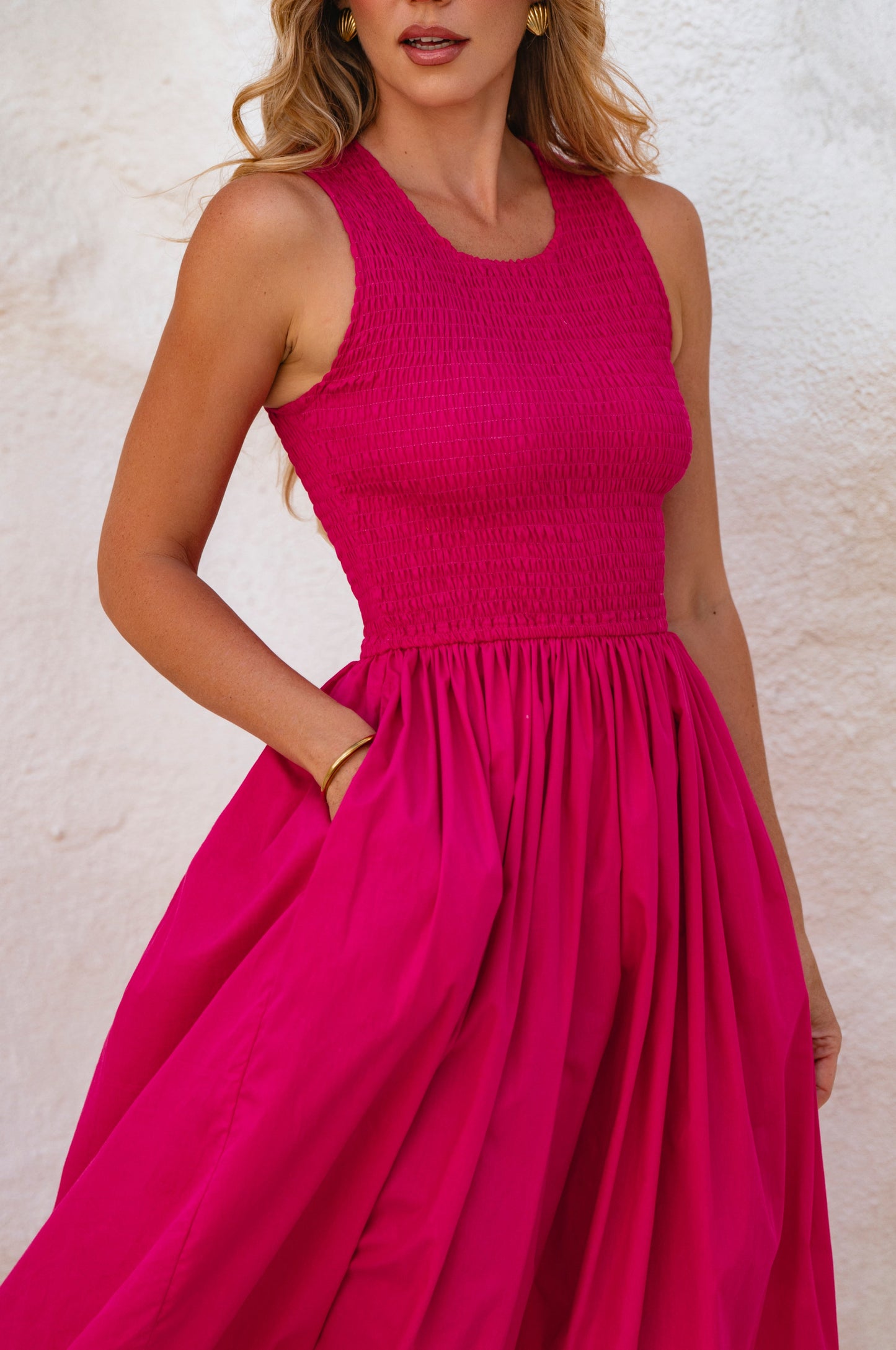 Eleonore Smocked Cotton Midi Dress