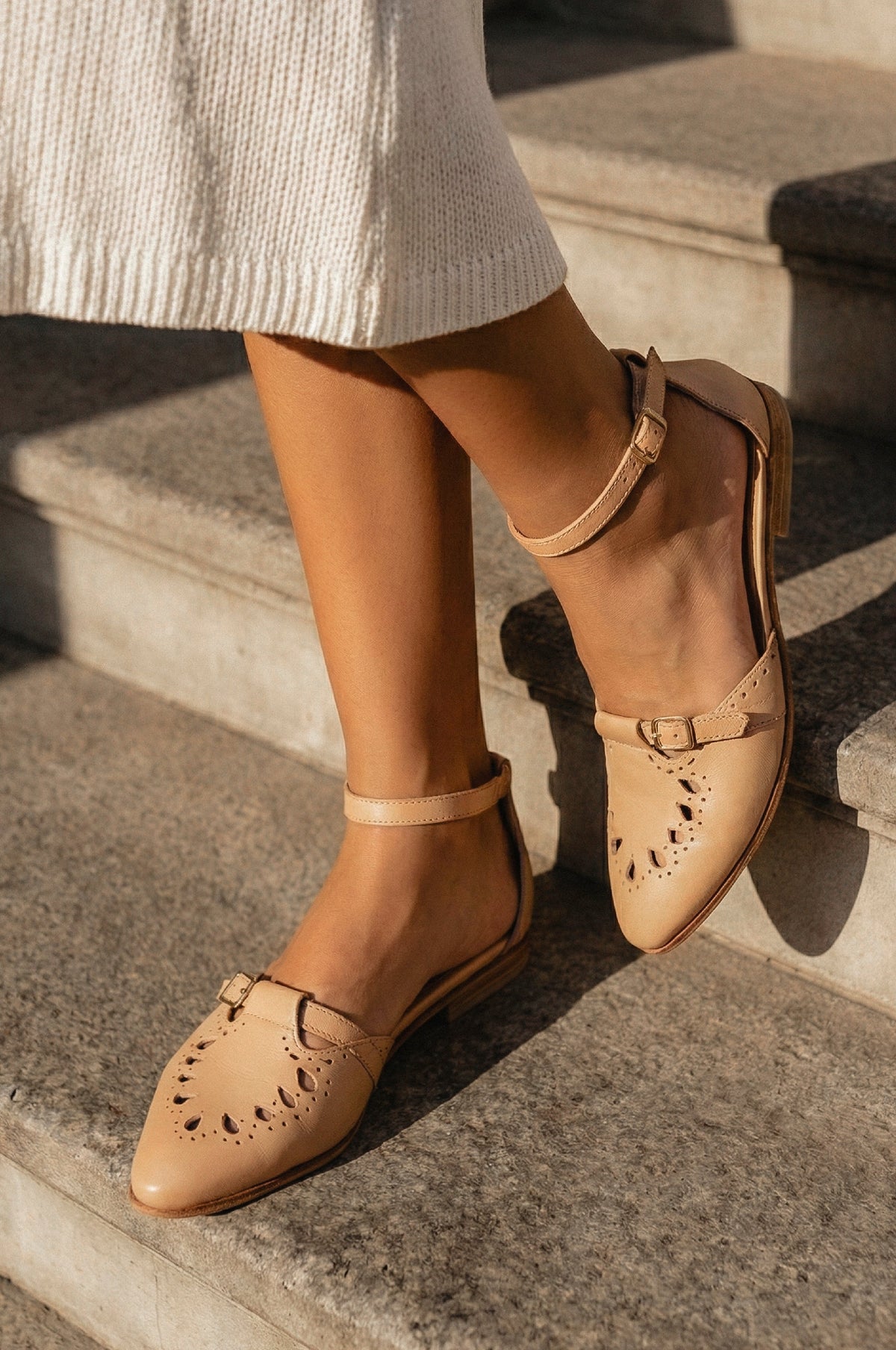 Marthe Pointed Toe Leather Flats