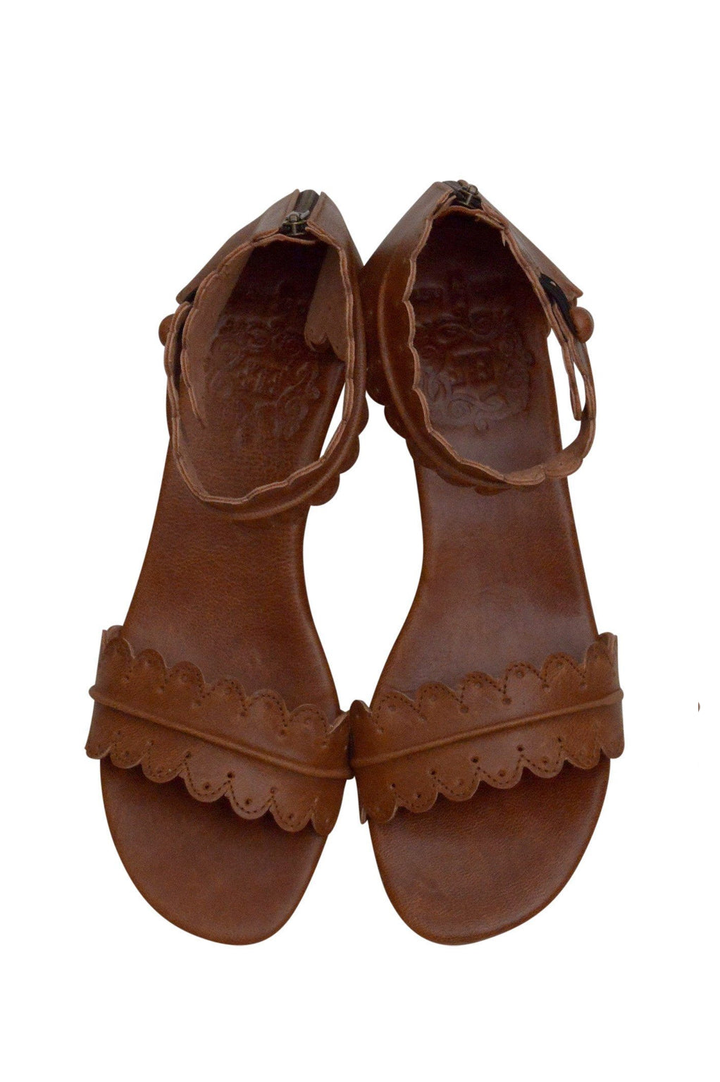 Fabienne Wooden Wedge Leather Sandals