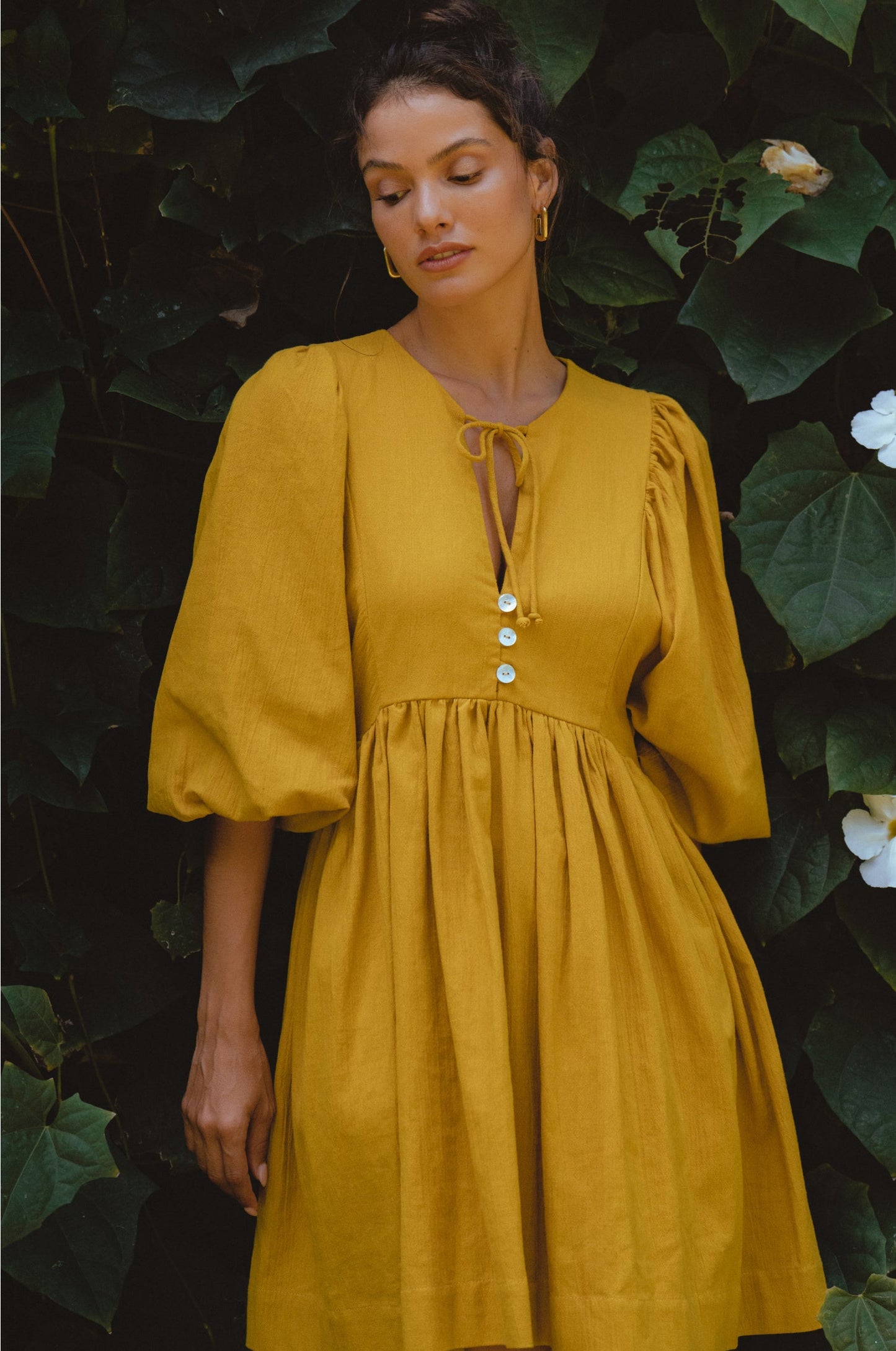 Lisette Babydoll Linen Mini Dress