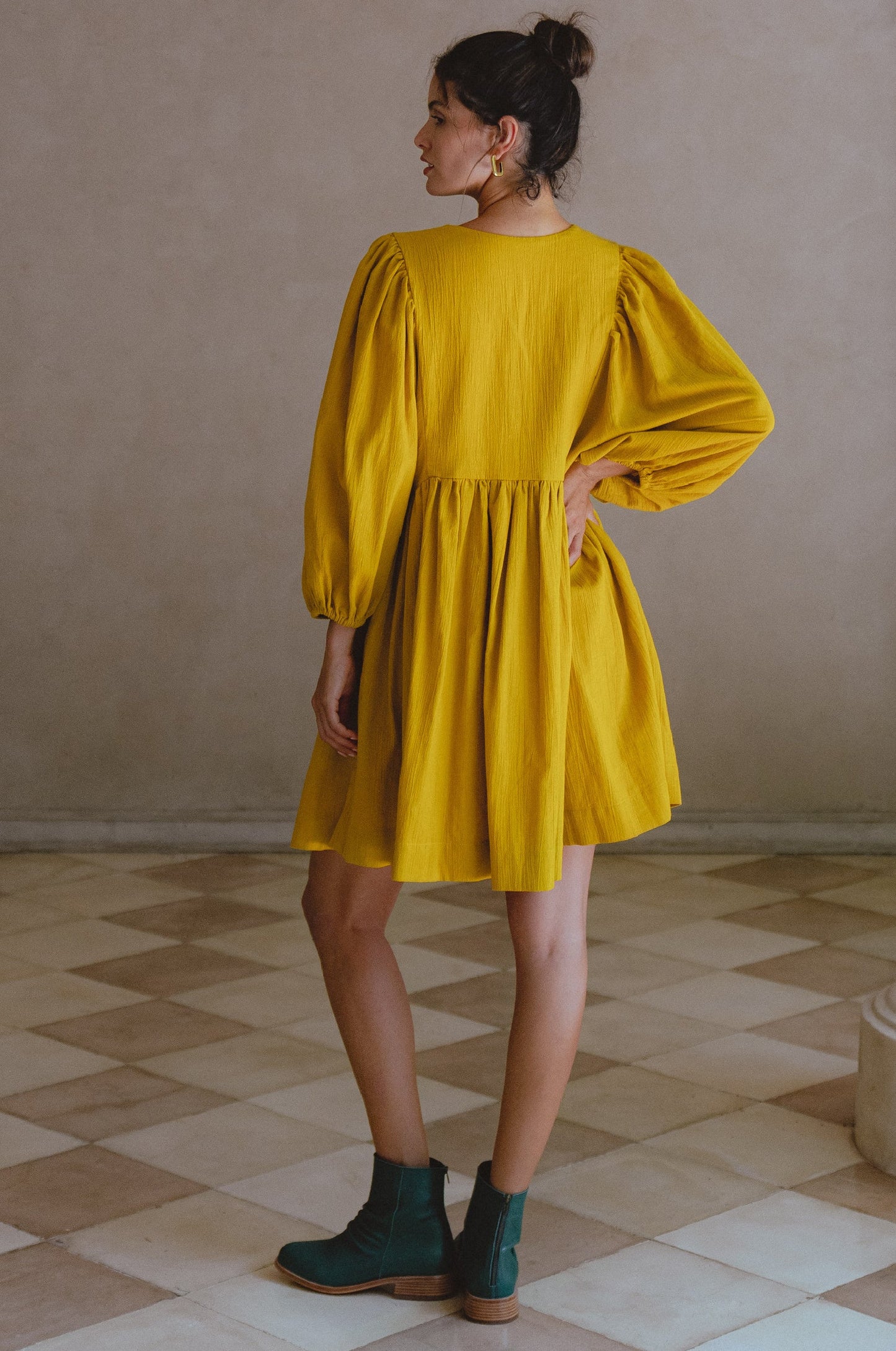 Lisette Babydoll Linen Mini Dress
