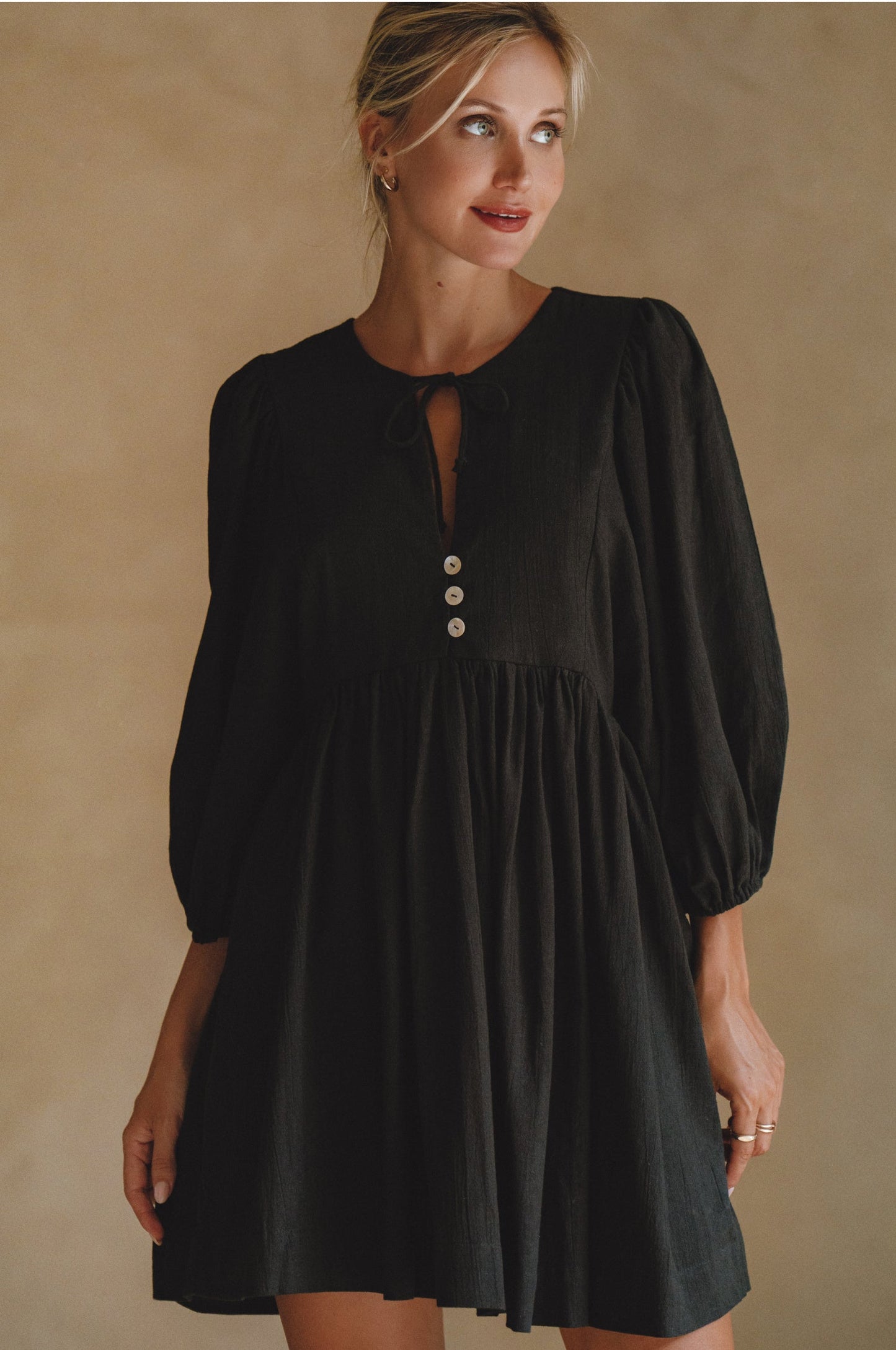Lisette Babydoll Linen Mini Dress