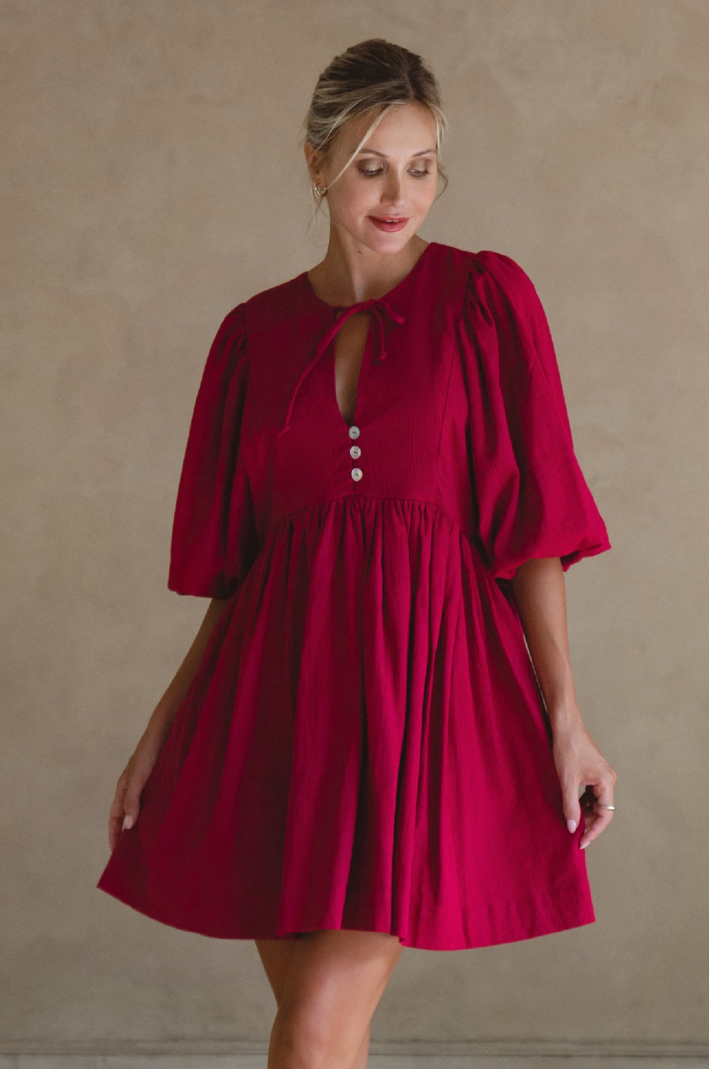 Lisette Babydoll Linen Mini Dress