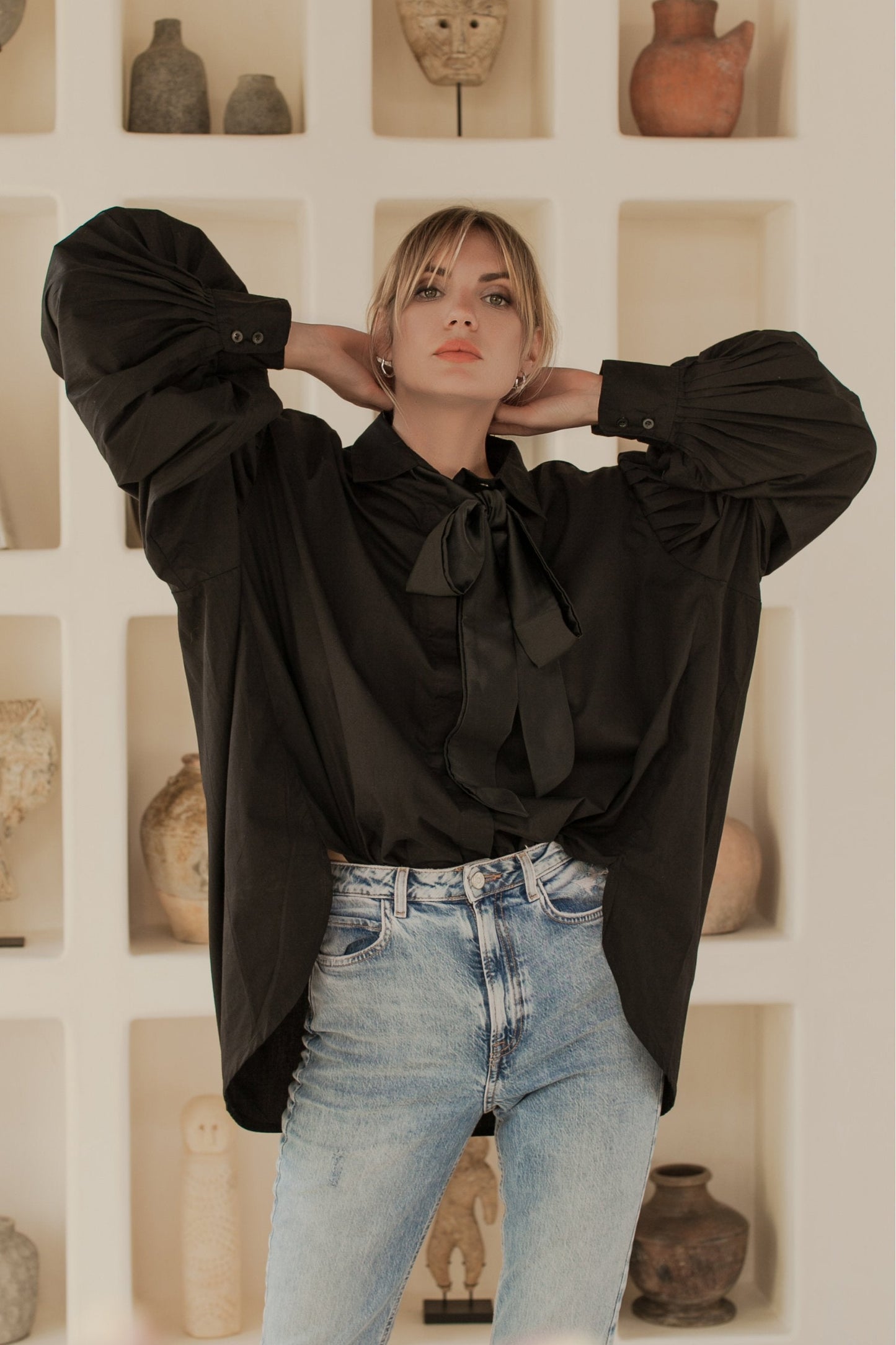 Wynne Balloon Sleeve Oversized Shirt