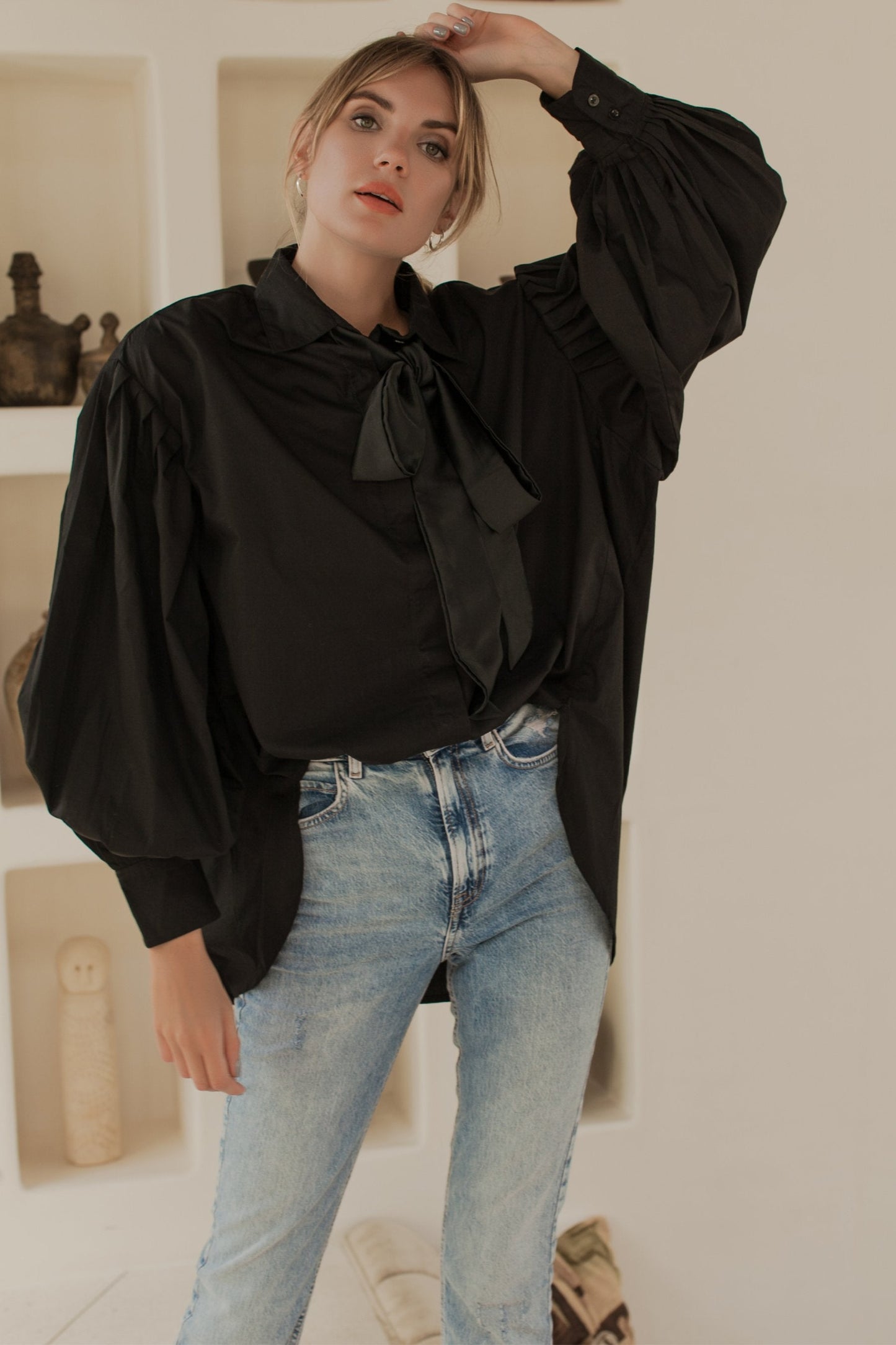 Wynne Balloon Sleeve Oversized Shirt