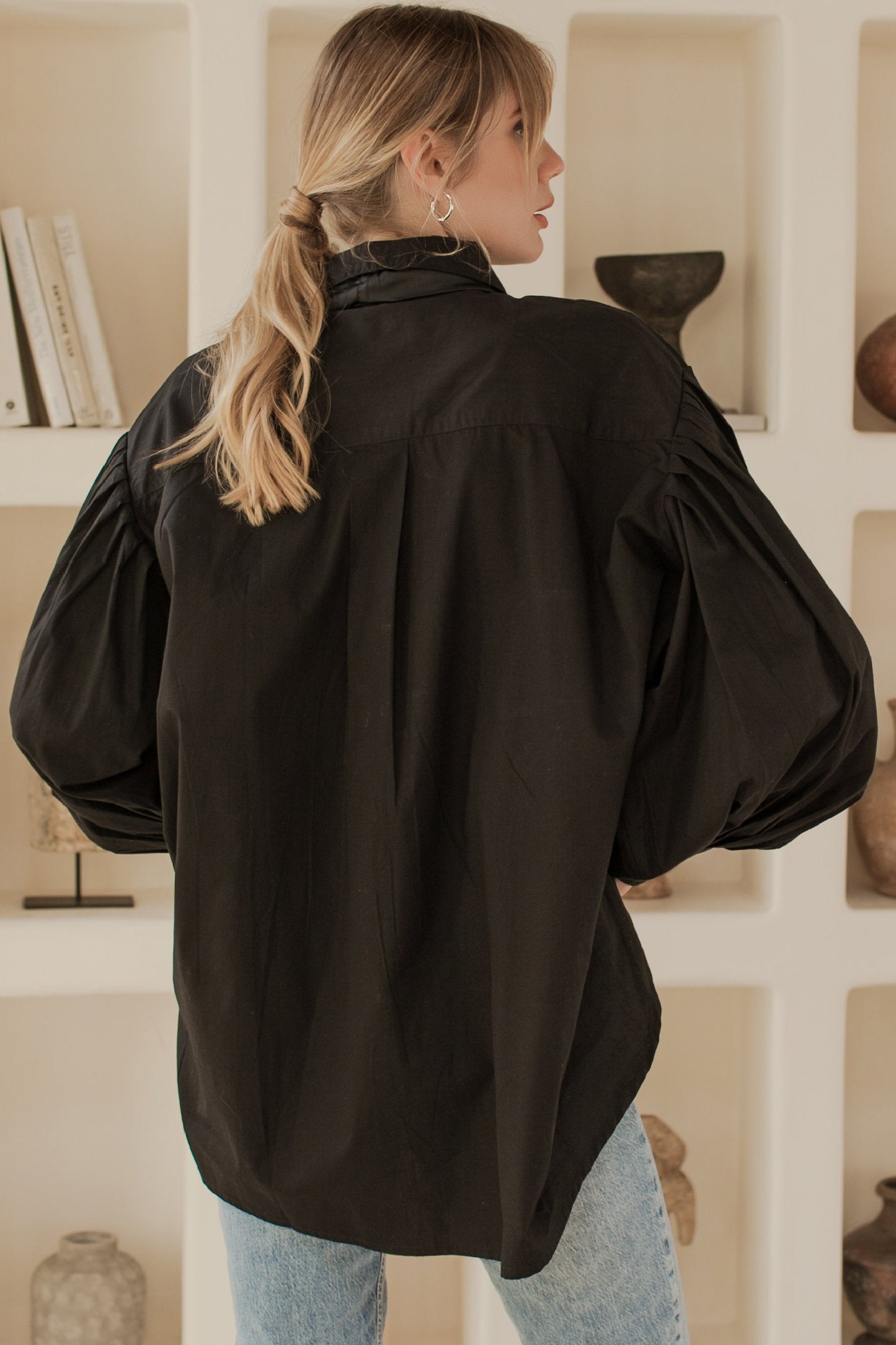 Wynne Balloon Sleeve Oversized Shirt