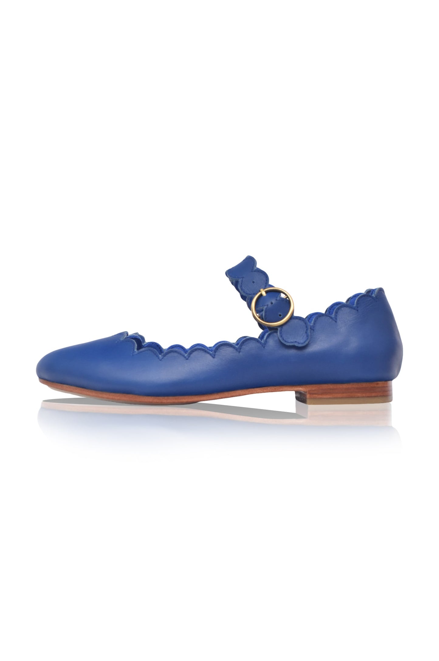 Roosmarie Scalloped Leather Mary Janes