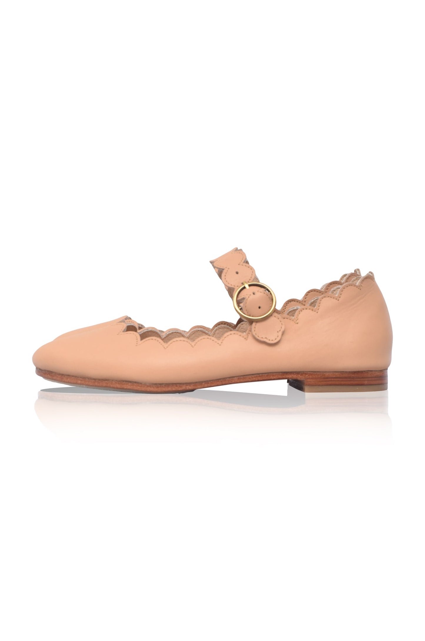 Roosmarie Scalloped Leather Mary Janes