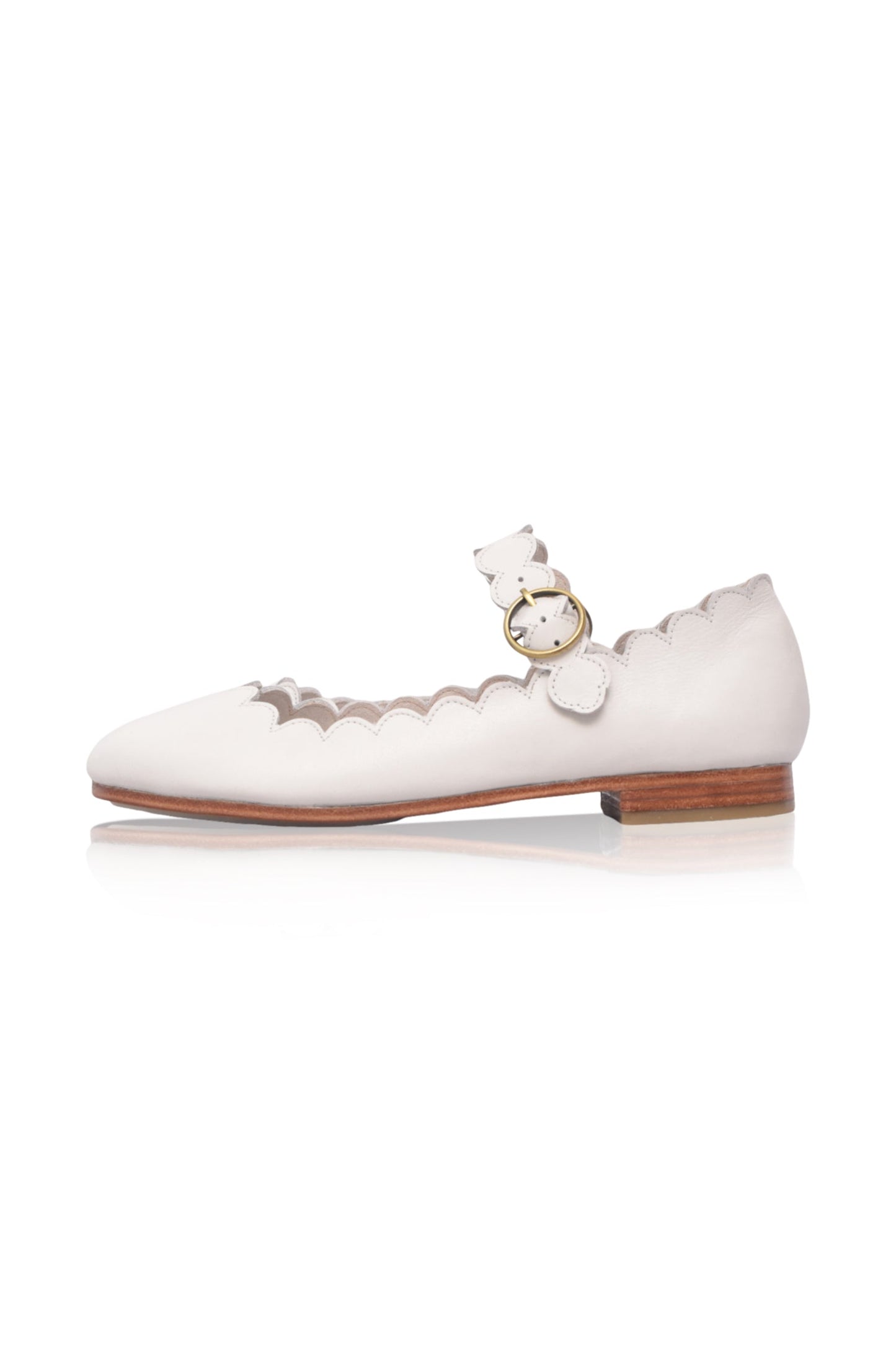 Roosmarie Scalloped Leather Mary Janes