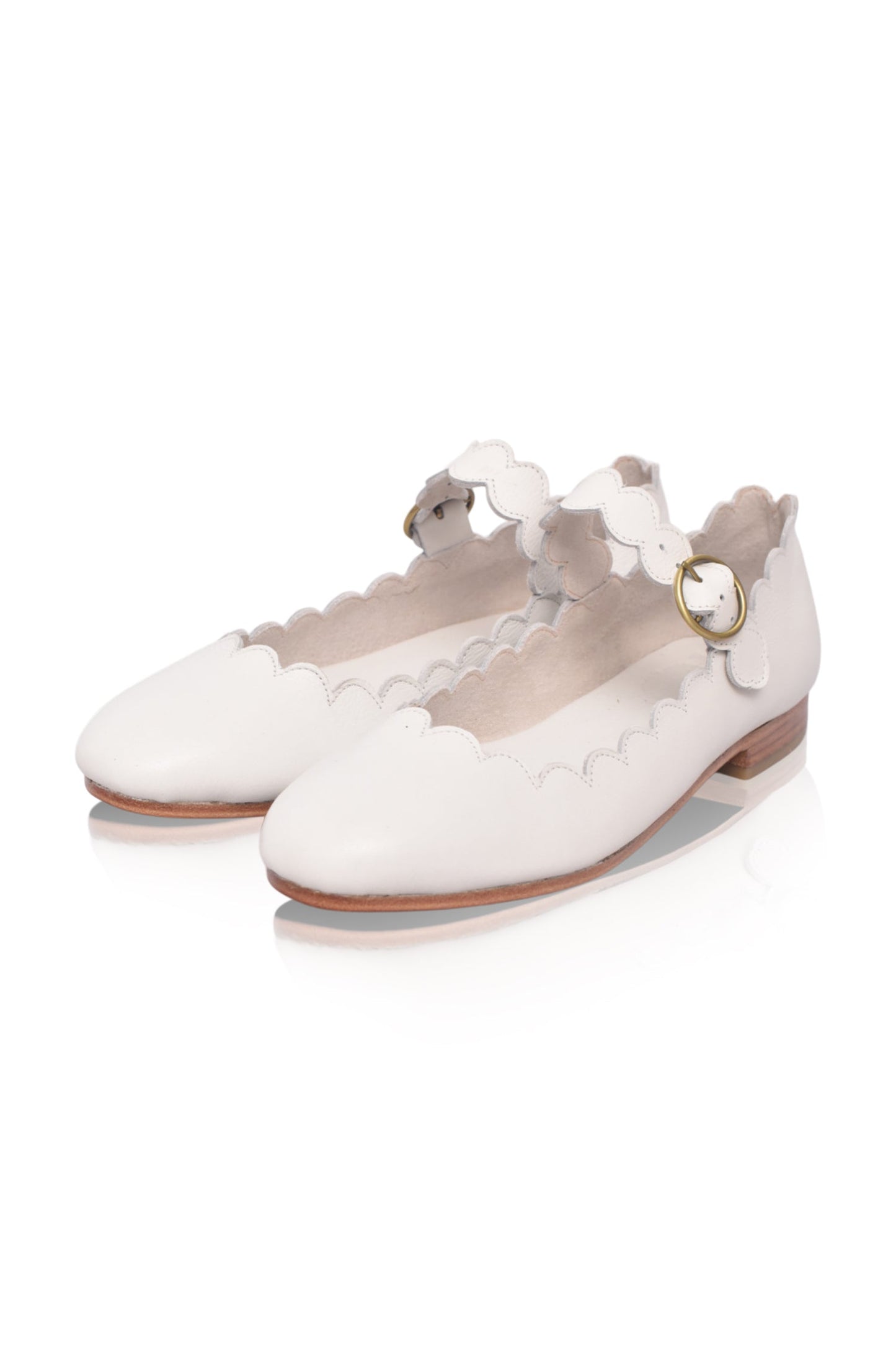 Roosmarie Scalloped Leather Mary Janes