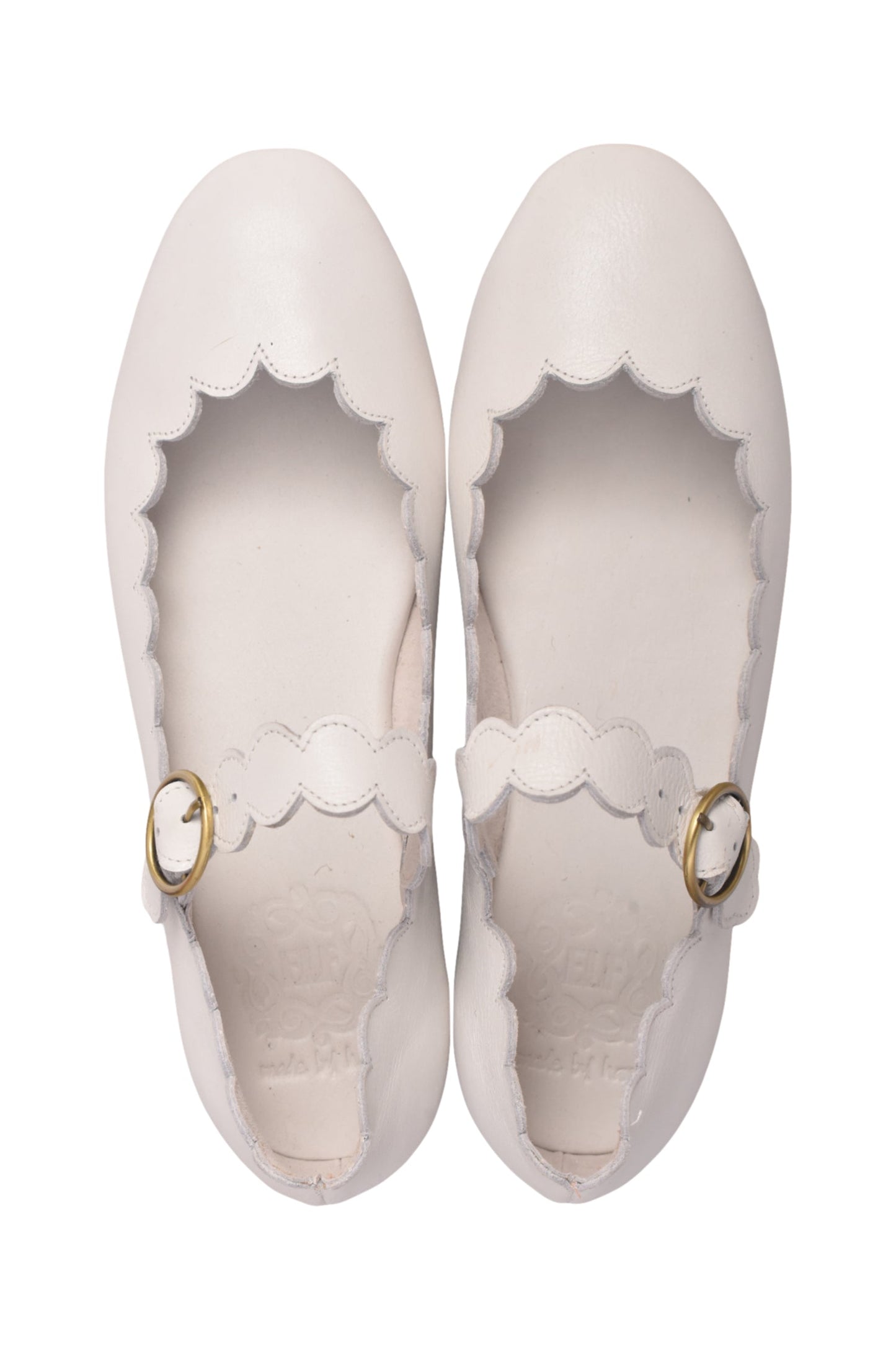 Roosmarie Scalloped Leather Mary Janes