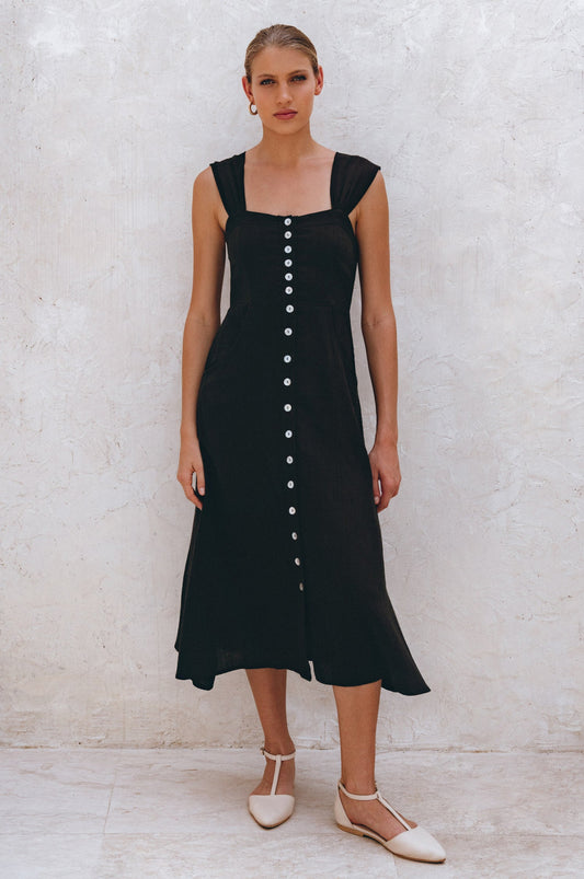 Xanthe Linen Midi Dress