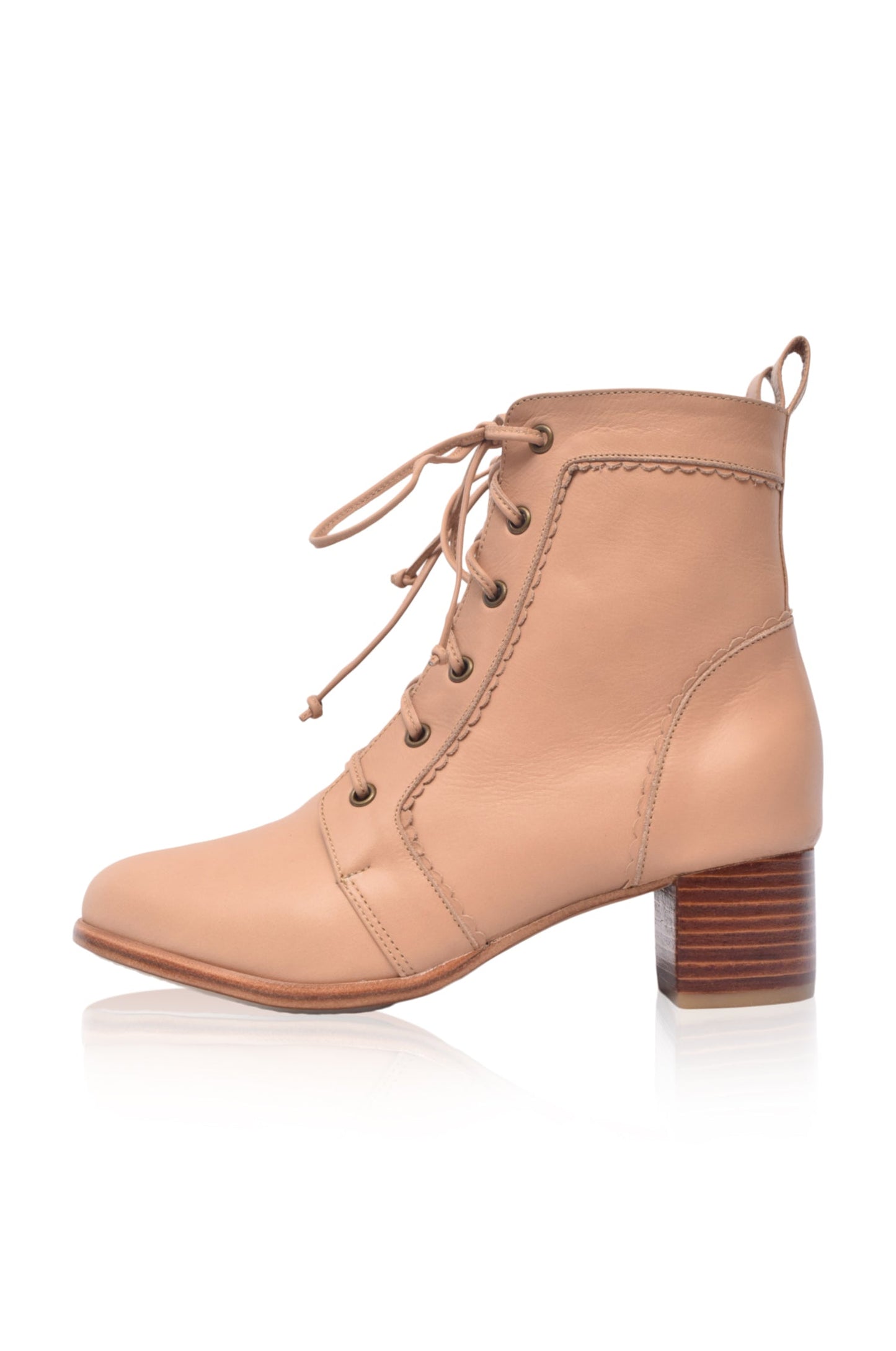 Rosalba Lace-Up Leather Ankle Booties