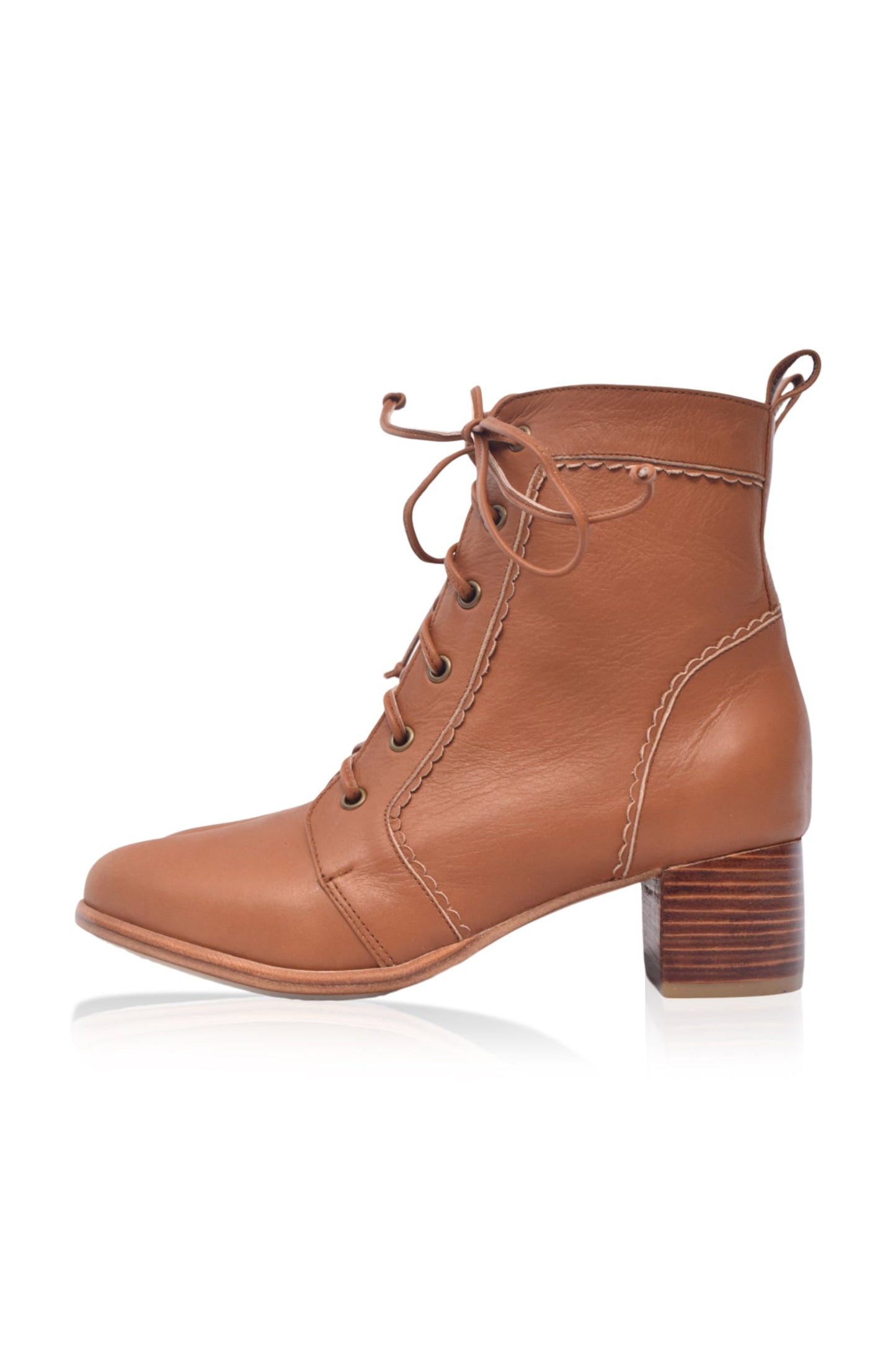 Rosalba Lace-Up Leather Ankle Booties