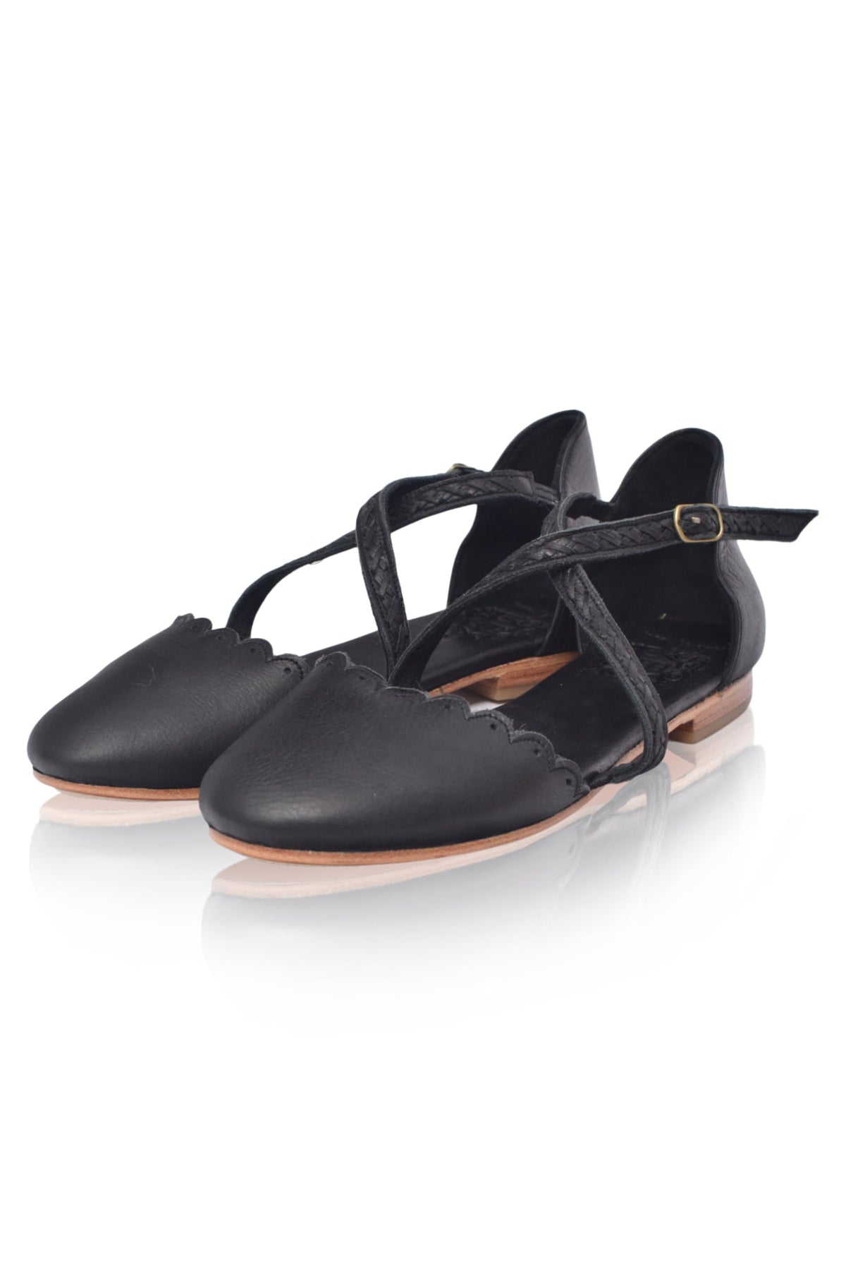 Constance Criss-Cross Leather Flats