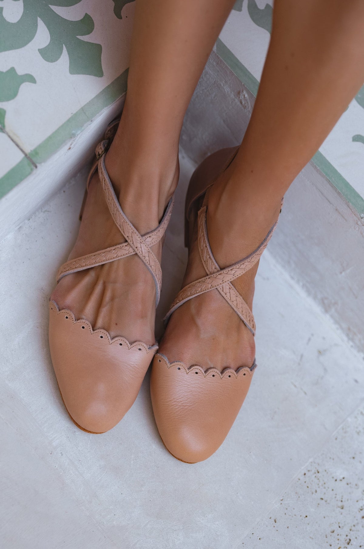 Constance Criss-Cross Leather Flats