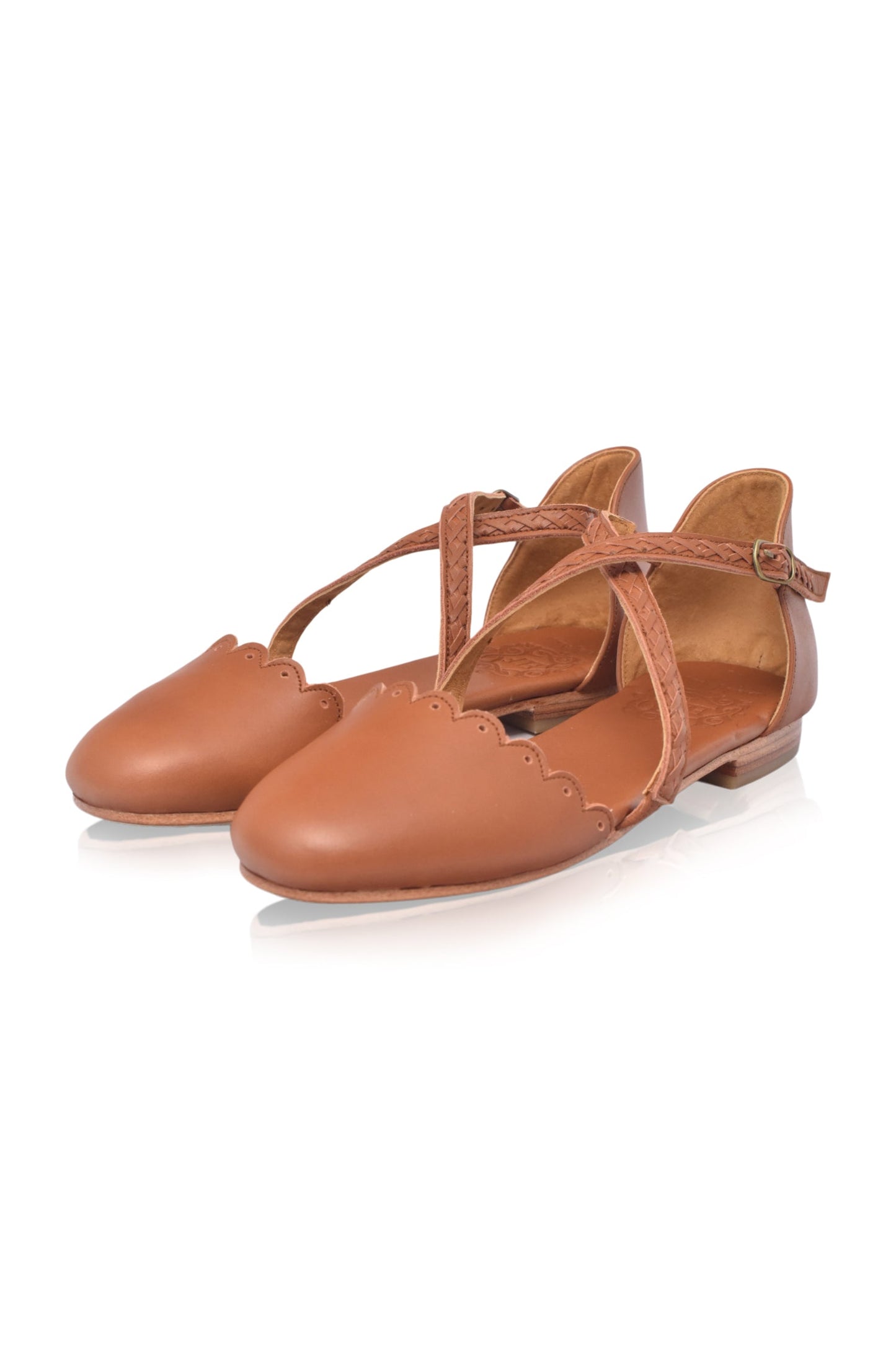 Constance Criss-Cross Leather Flats