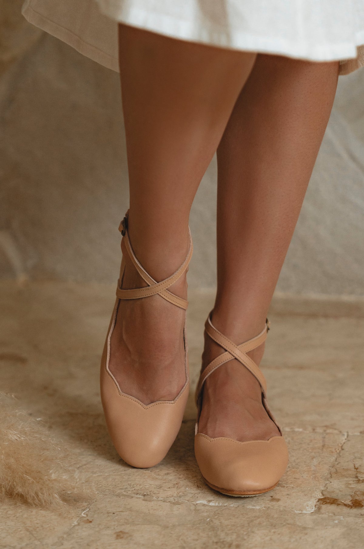 Maartje Criss-Cross Leather Ballet Flats