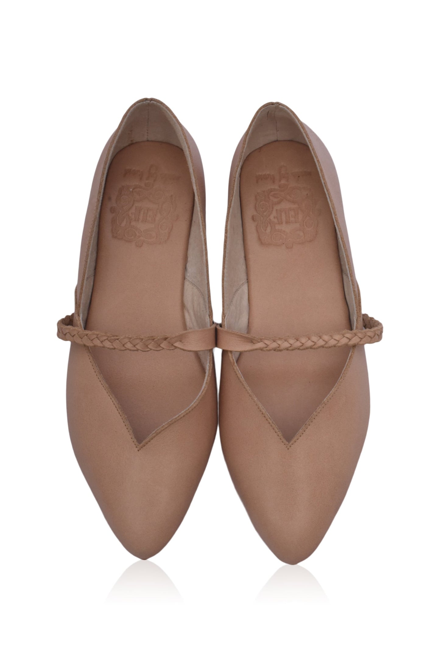 Ilona Braided Pointed Toe Leather Flats
