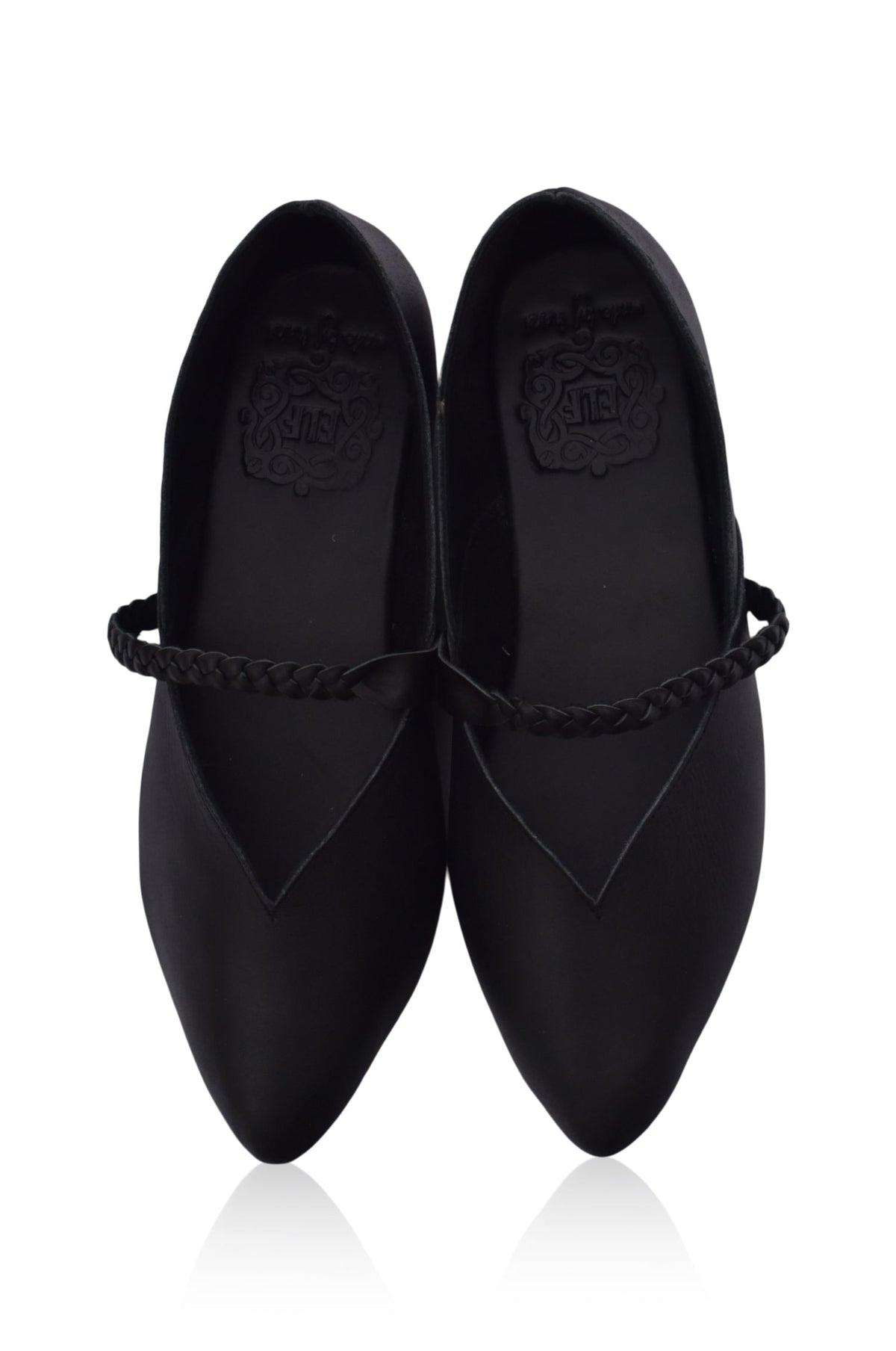 Ilona Braided Pointed Toe Leather Flats