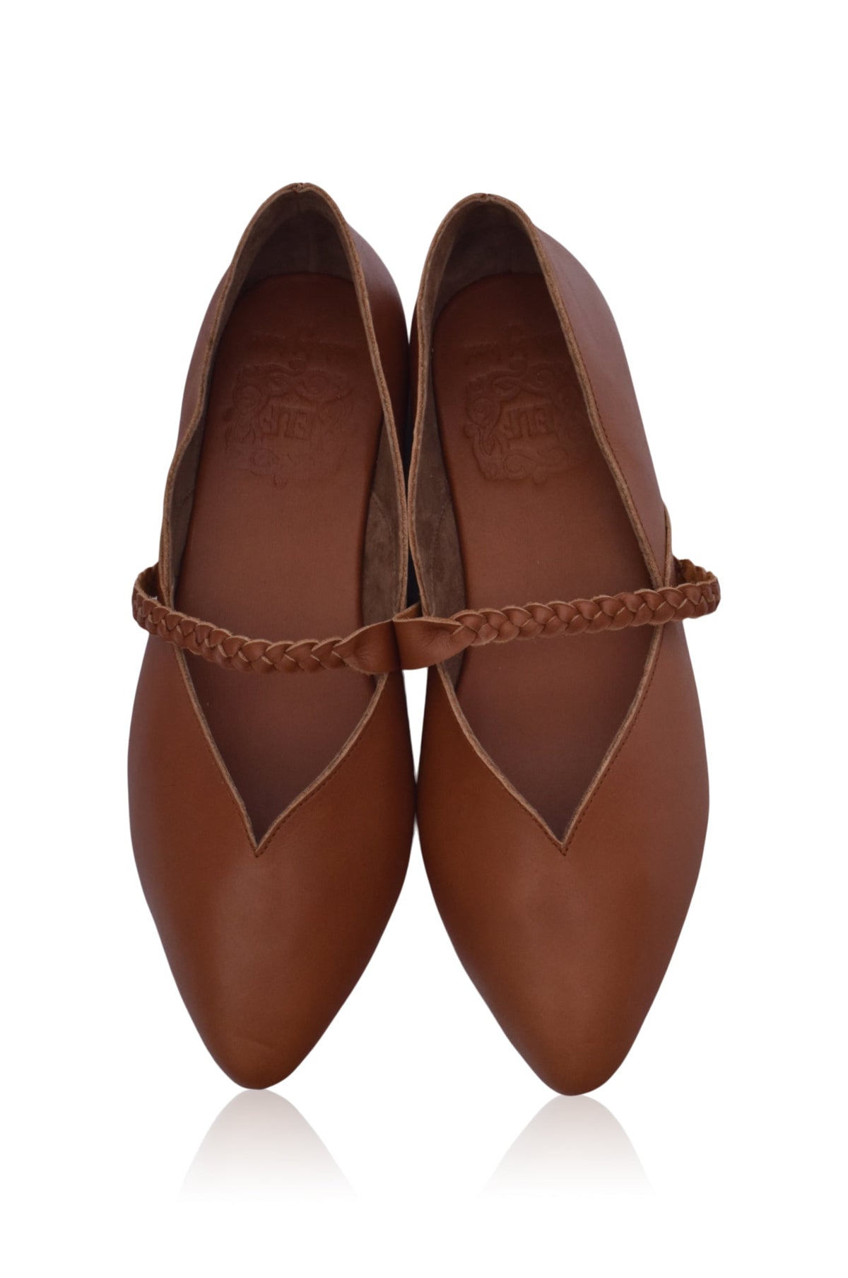 Ilona Braided Pointed Toe Leather Flats