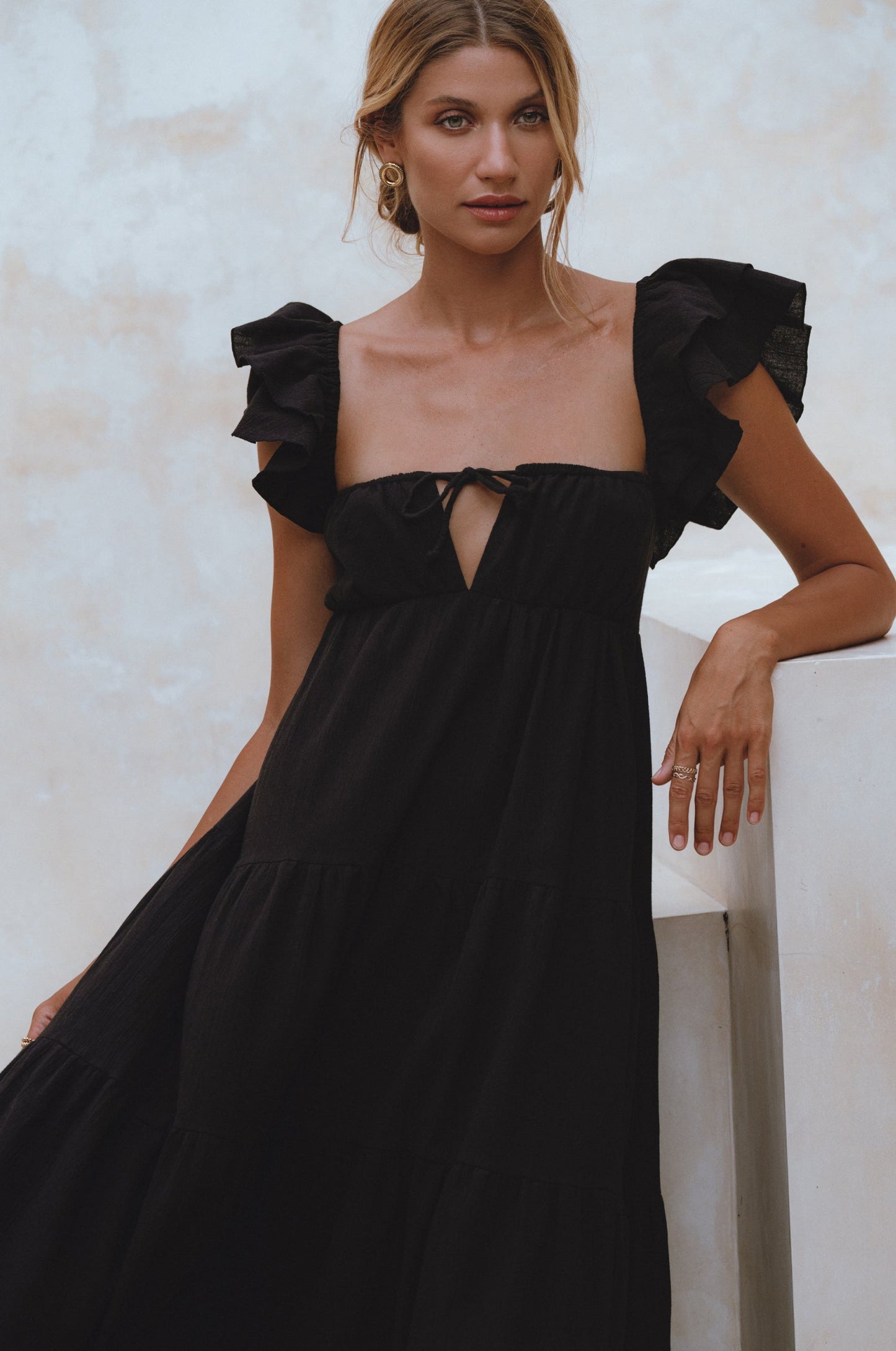 Mariposa Bohemian Linen Maxi Dress