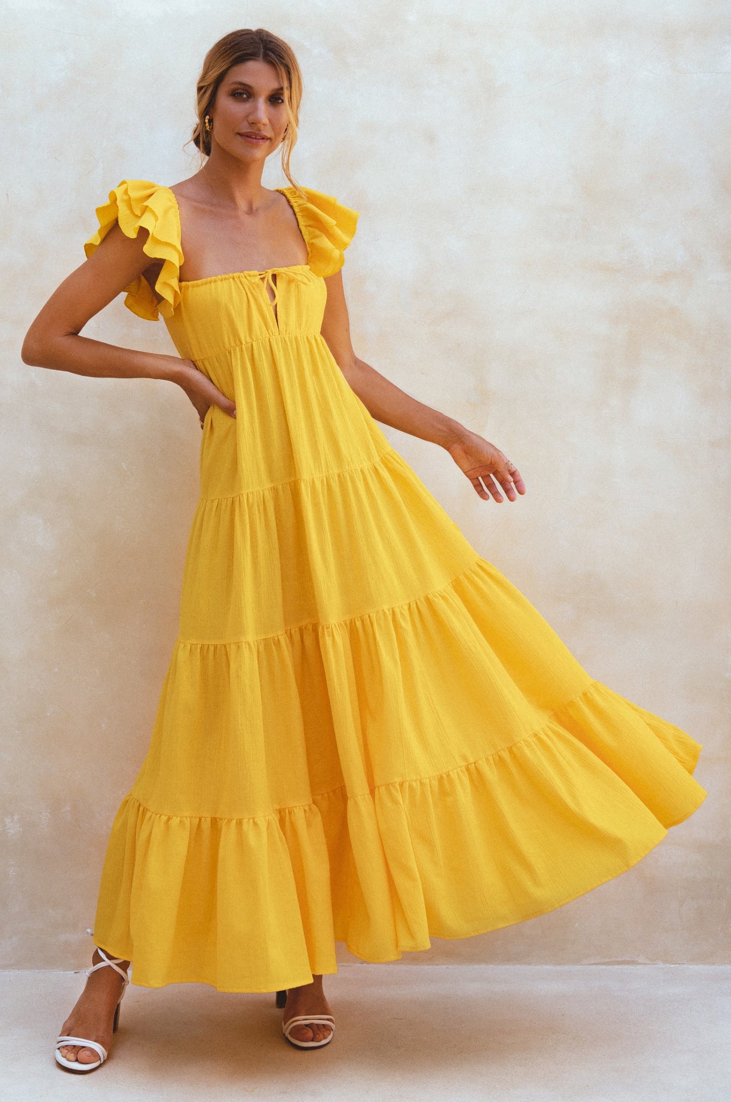 Mariposa Bohemian Linen Maxi Dress