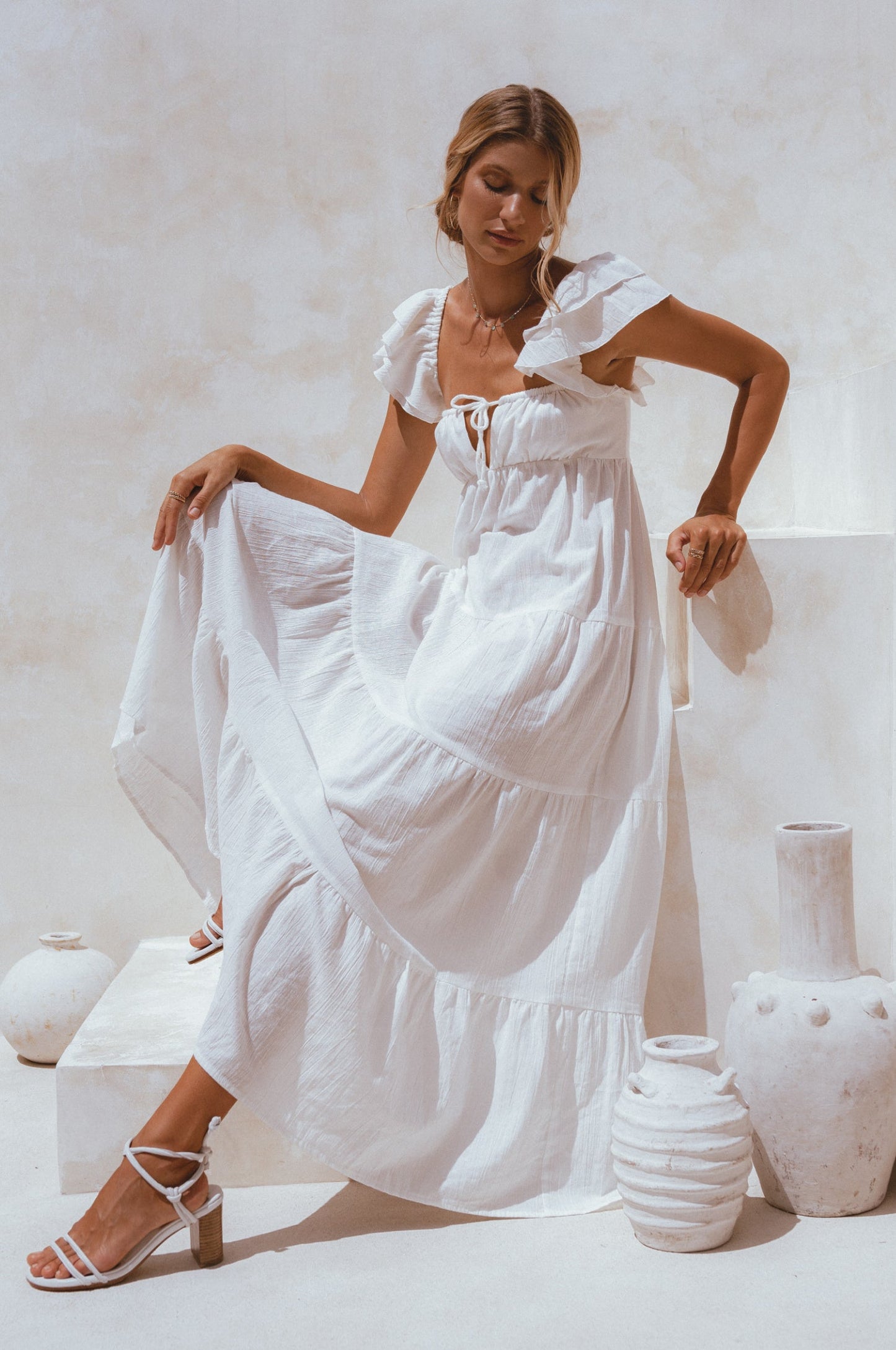 Mariposa Bohemian Linen Maxi Dress