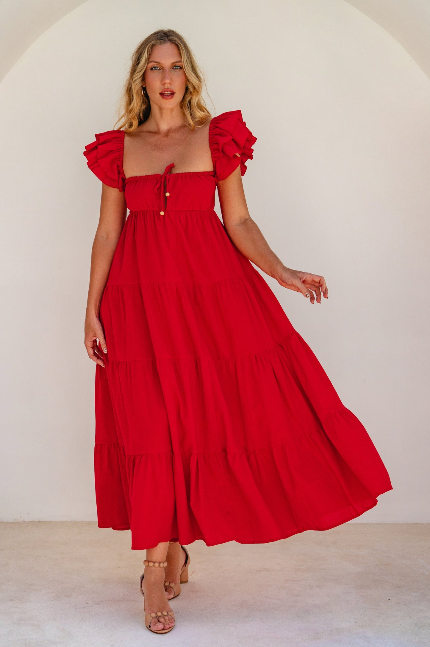 Mariposa Bohemian Linen Maxi Dress