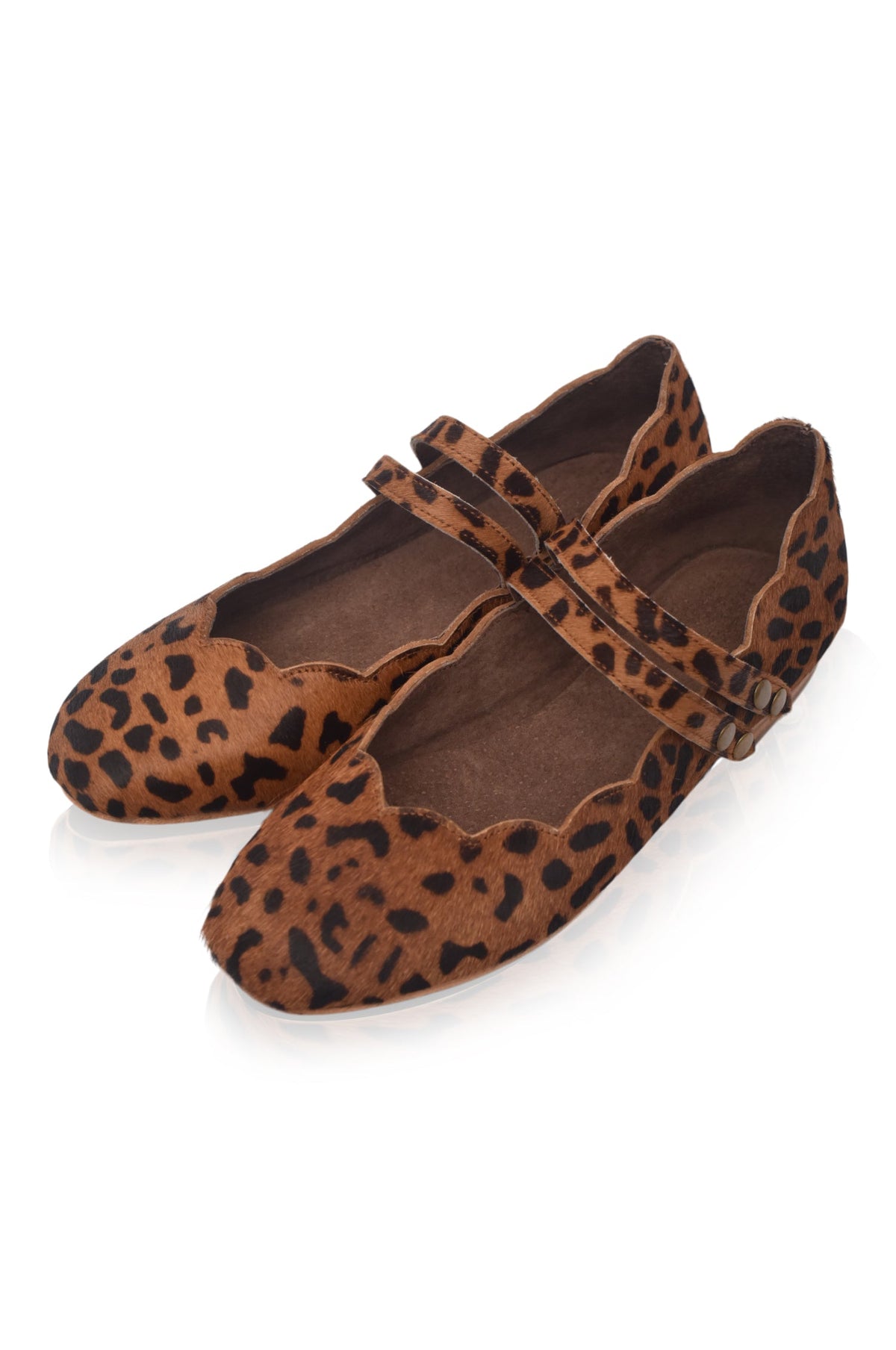 Josselien Printed Mary Jane Leather Flats