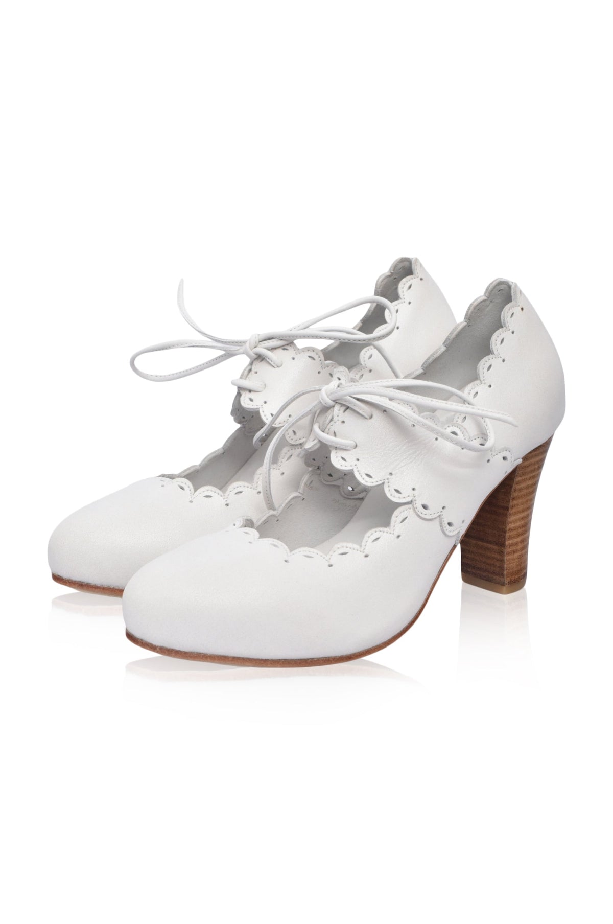Kaatje Scalloped Leather Heels