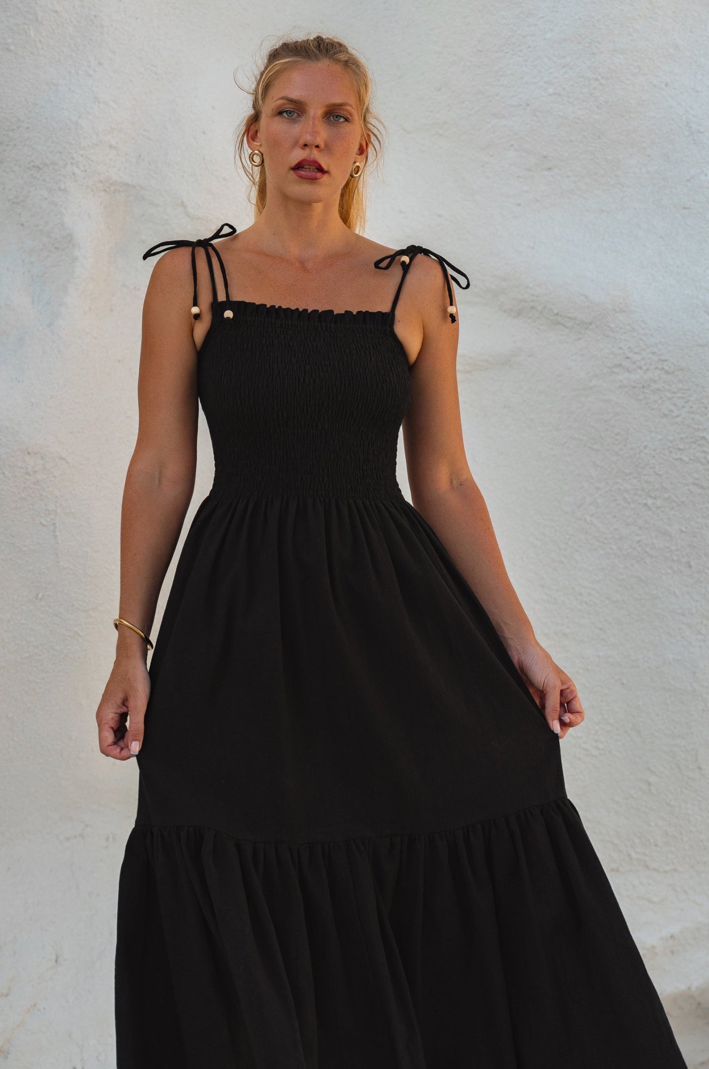 Orabel Strappy Linen Midi Dress