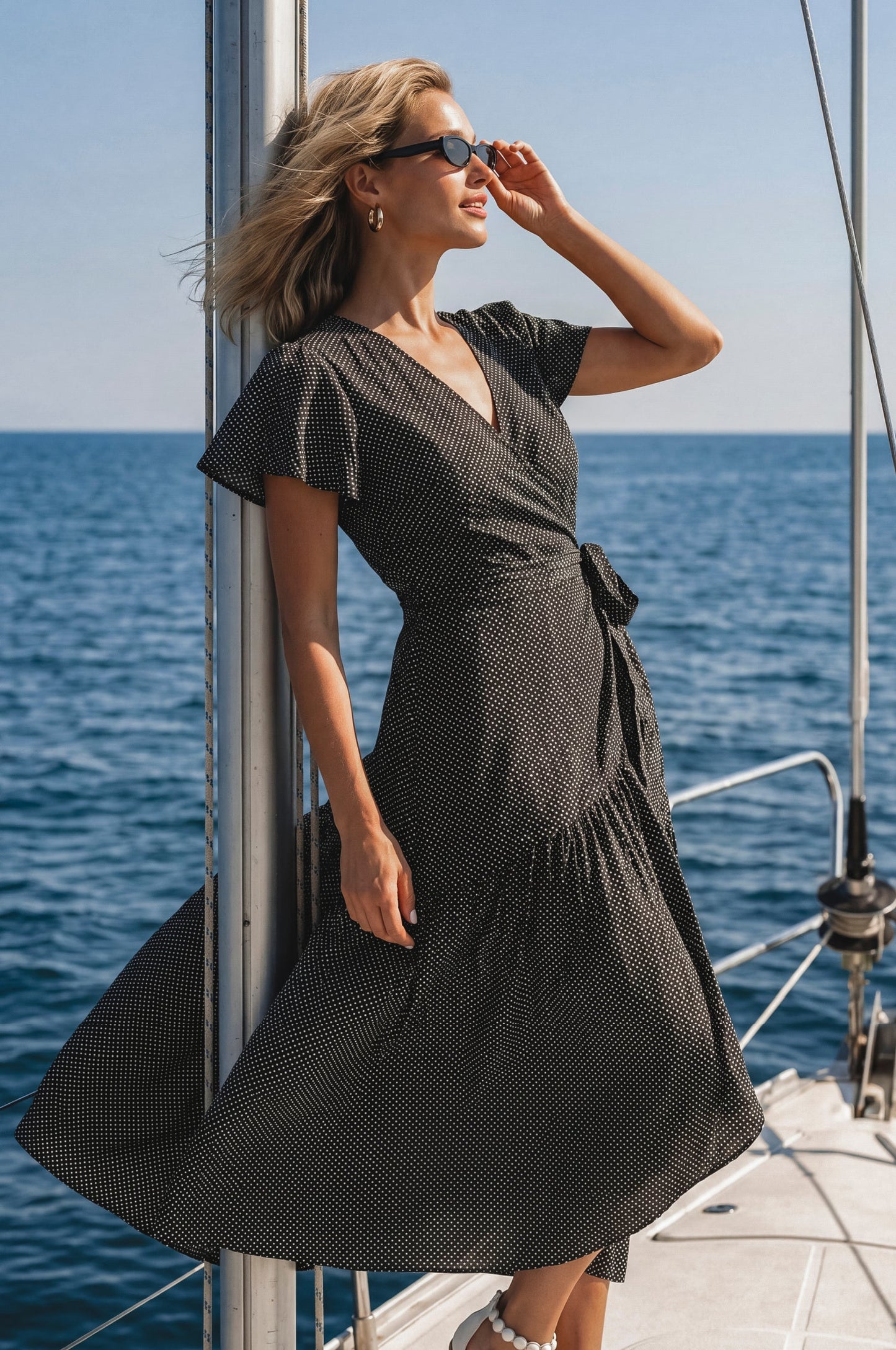 Fabrizia Cotton Wrap Midi Dress