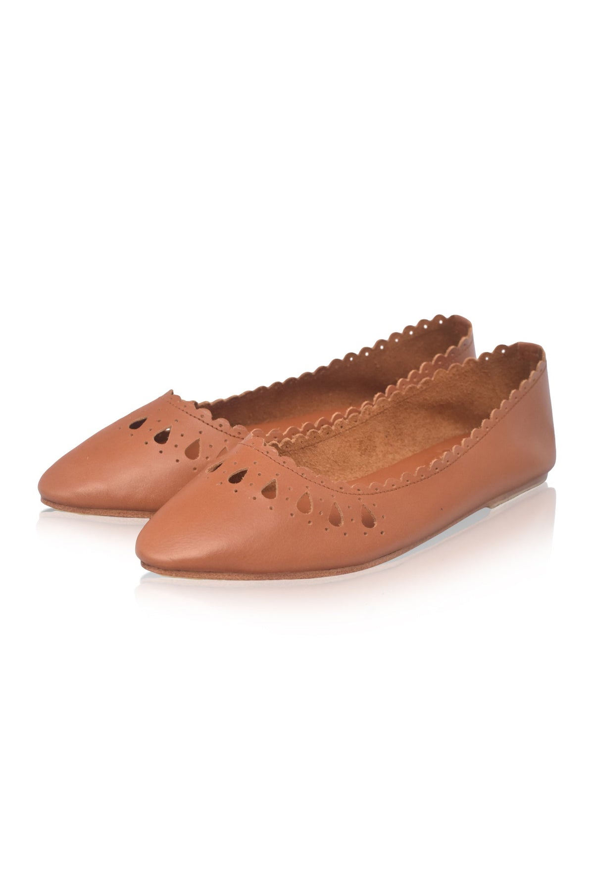 Annemie Cut-Out Leather Flats