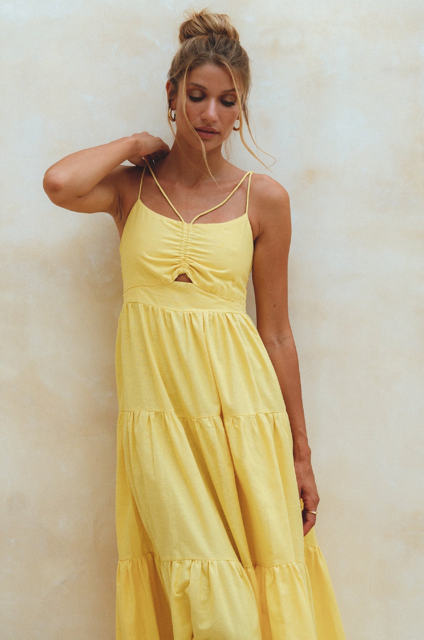 Fabiola Organic Linen Midi Dress