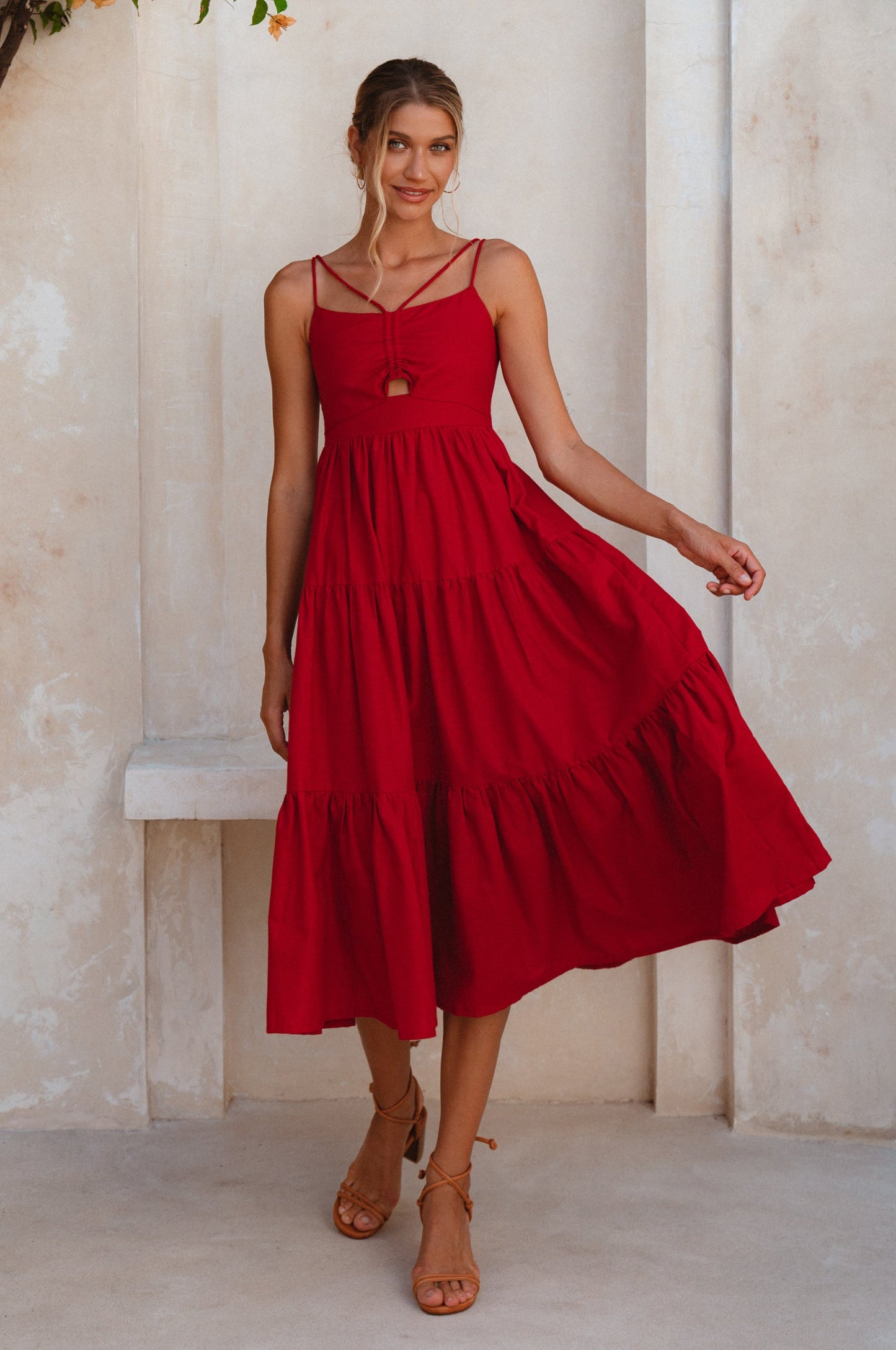 Fabiola Organic Linen Midi Dress