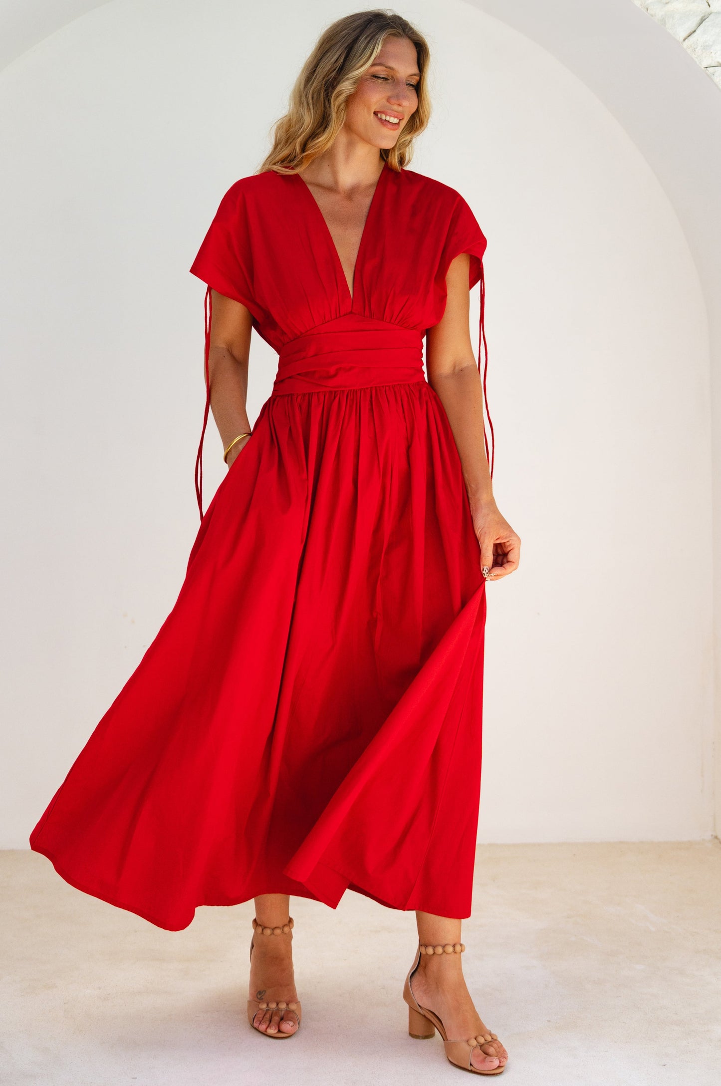 Gwendolen Goddess Cotton Maxi Dress
