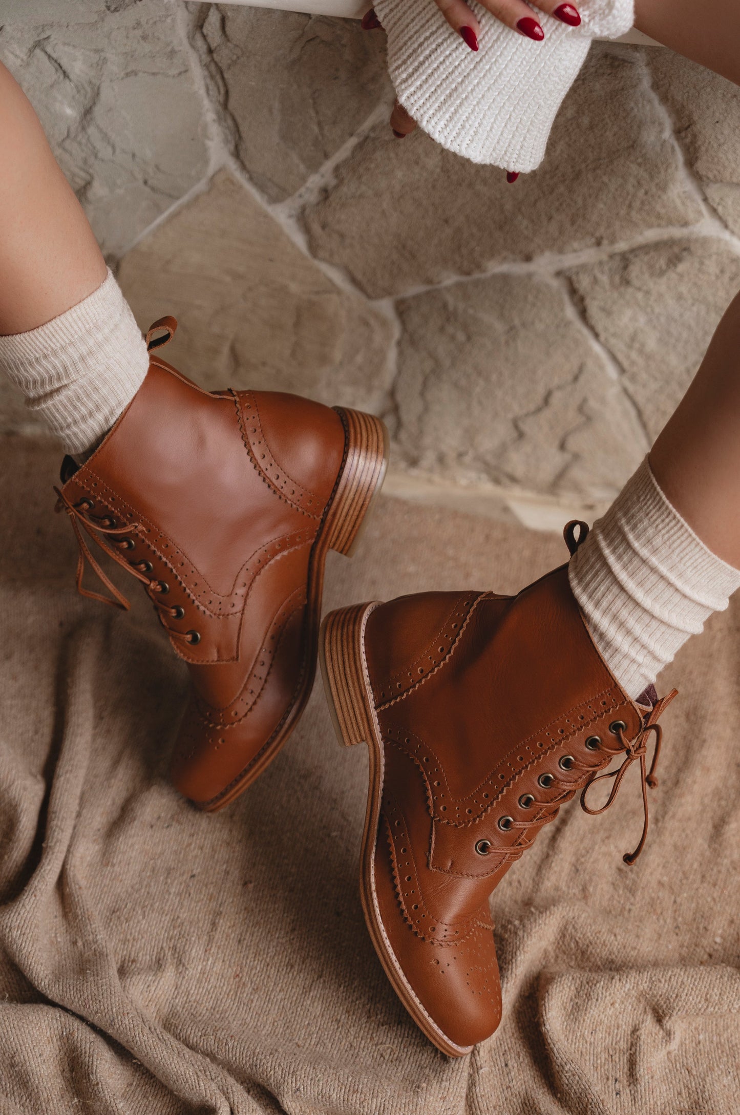 Fien Brogue Leather Boots
