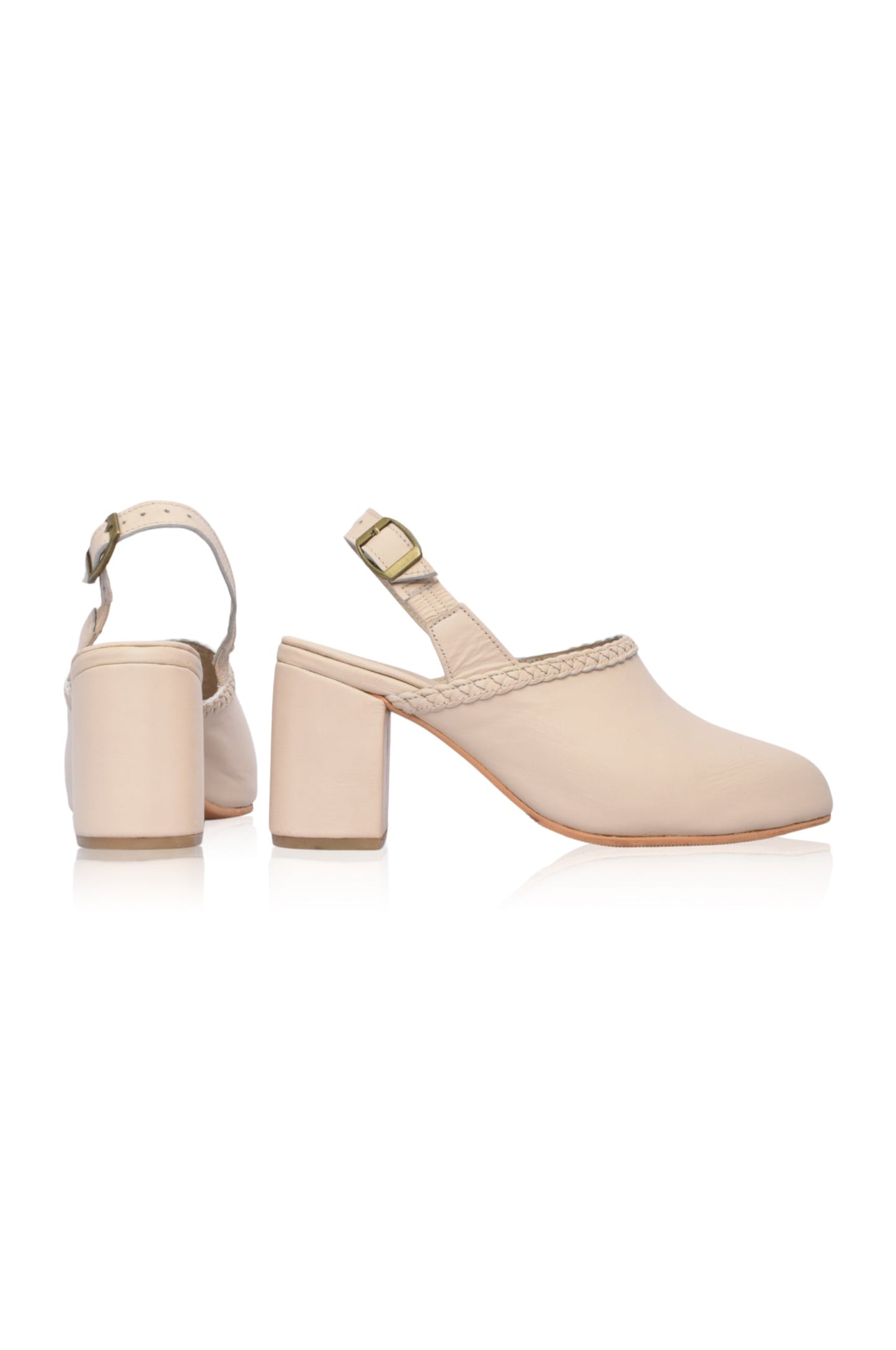 Savage Leather Slingback Heels