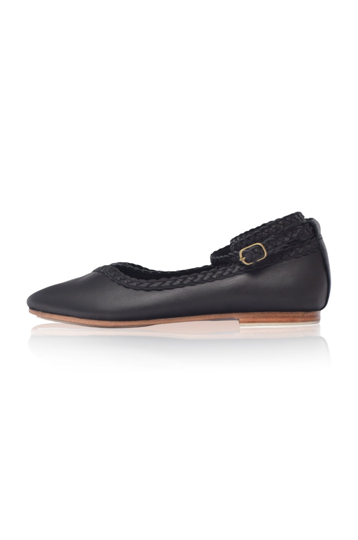 Justine Braided Pointed Toe Leather Flats