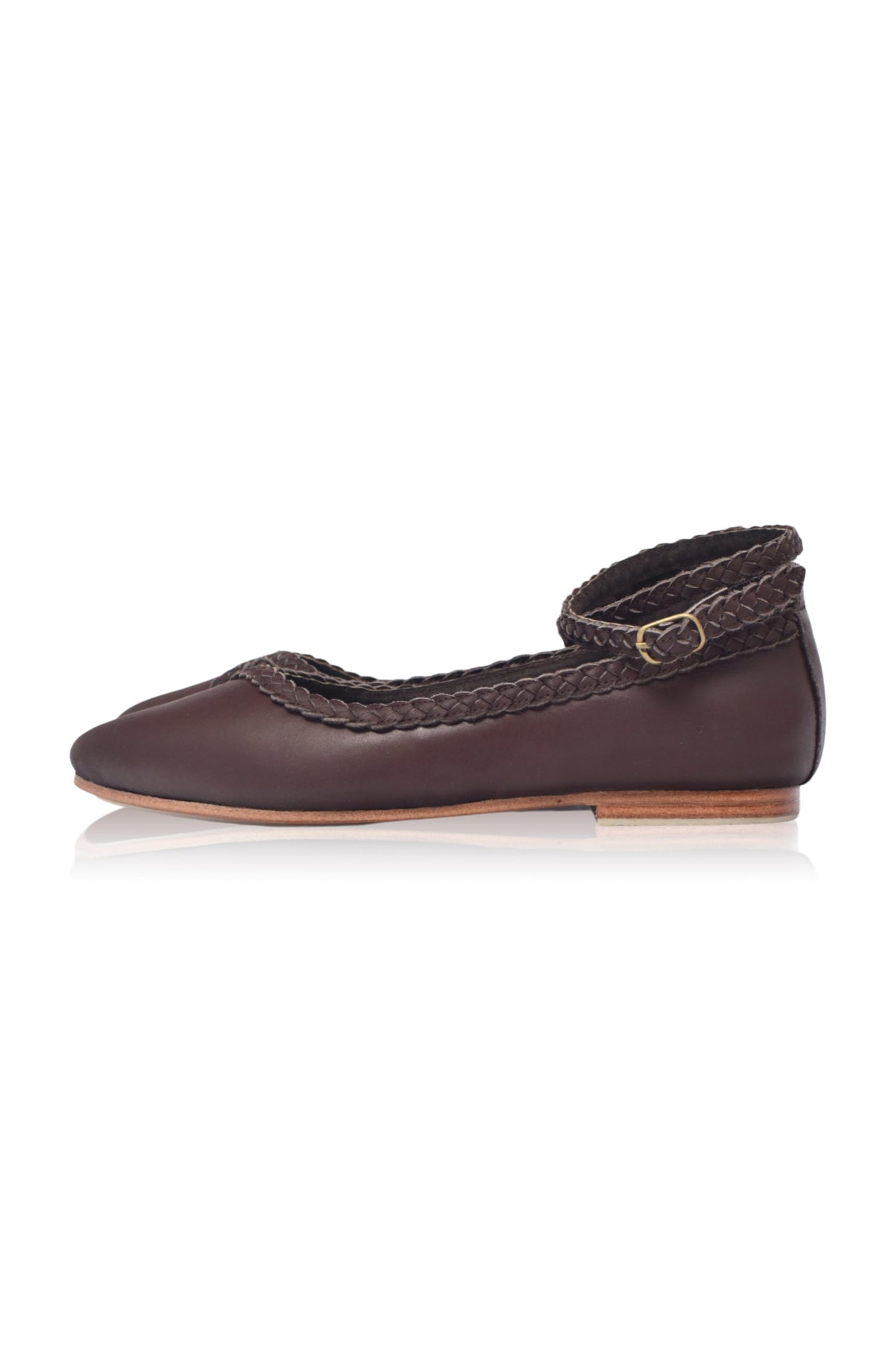 Justine Braided Pointed Toe Leather Flats