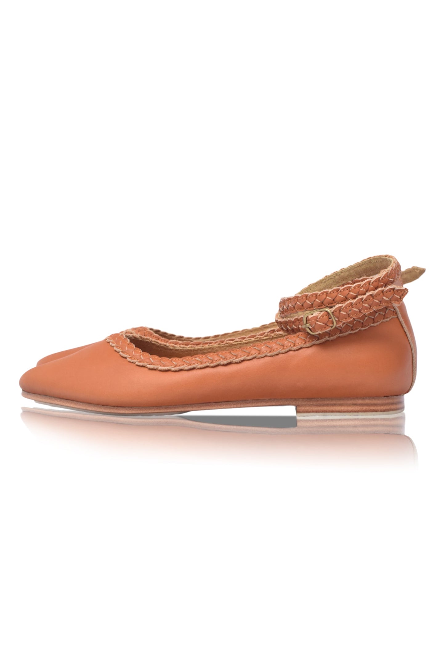 Justine Braided Pointed Toe Leather Flats