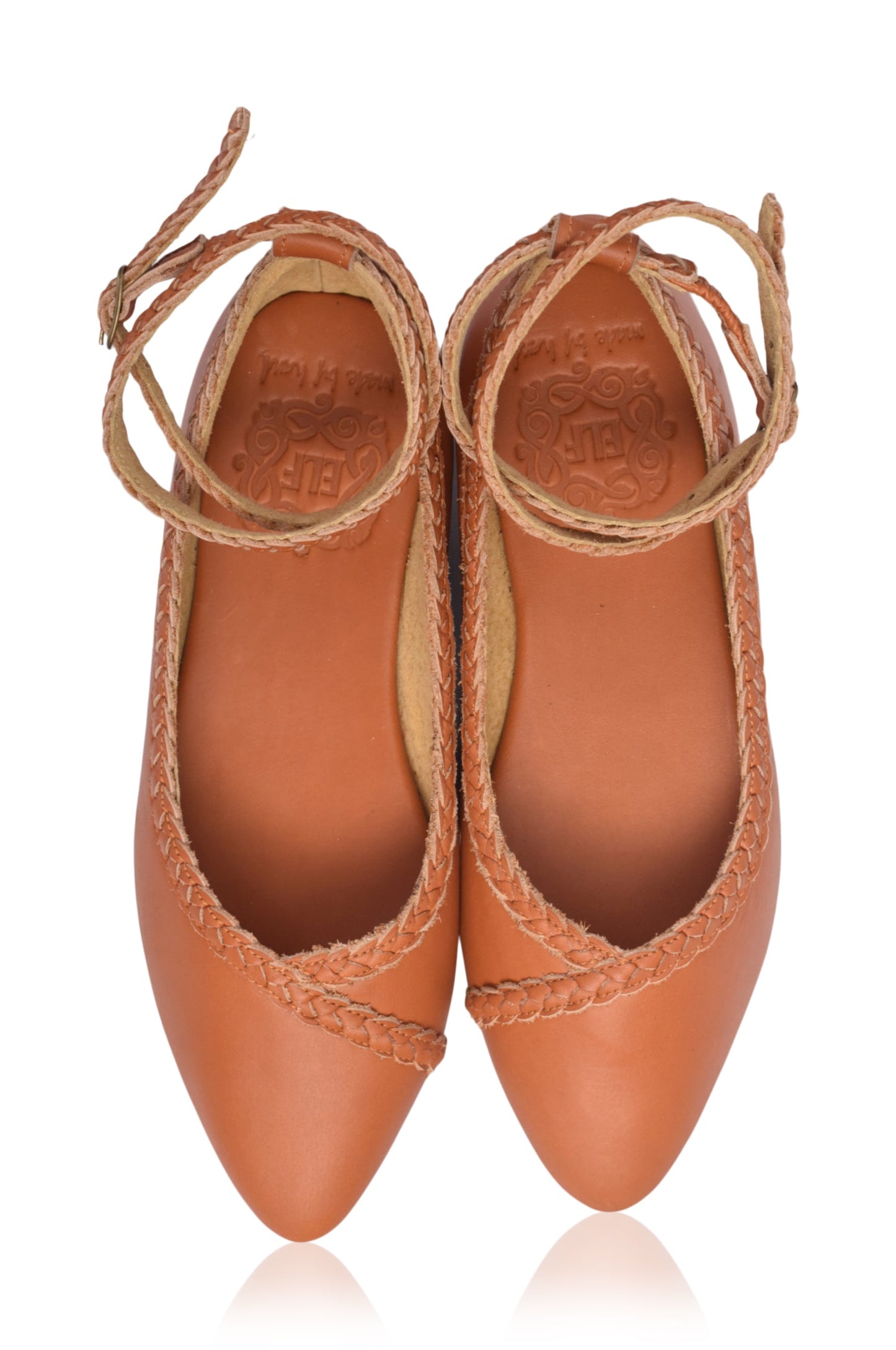 Justine Braided Pointed Toe Leather Flats