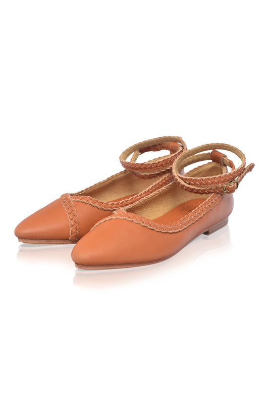 Justine Braided Pointed Toe Leather Flats