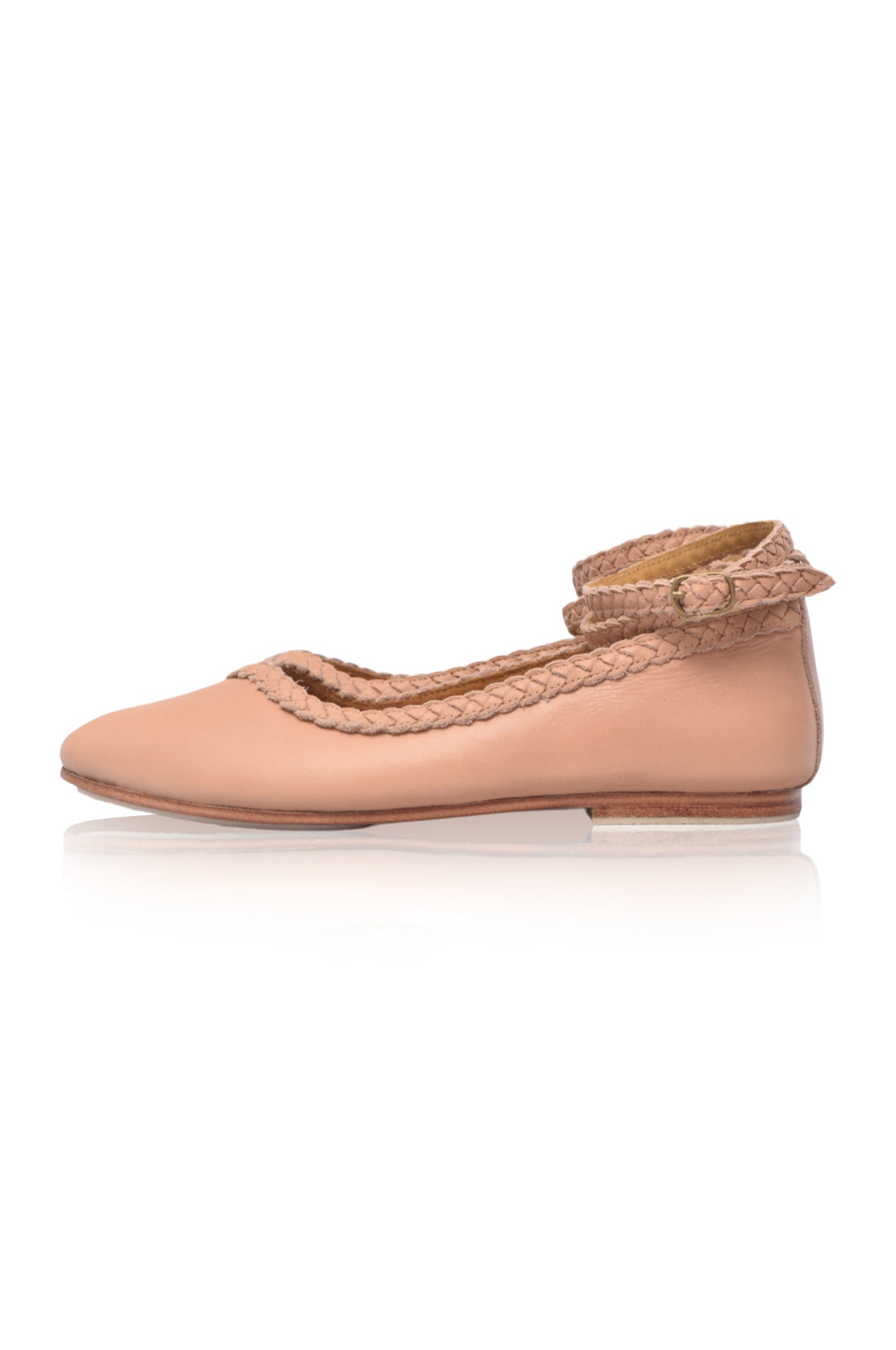 Justine Braided Pointed Toe Leather Flats