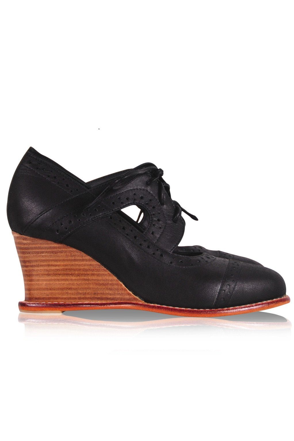 Julienne Leather Oxford Wedges