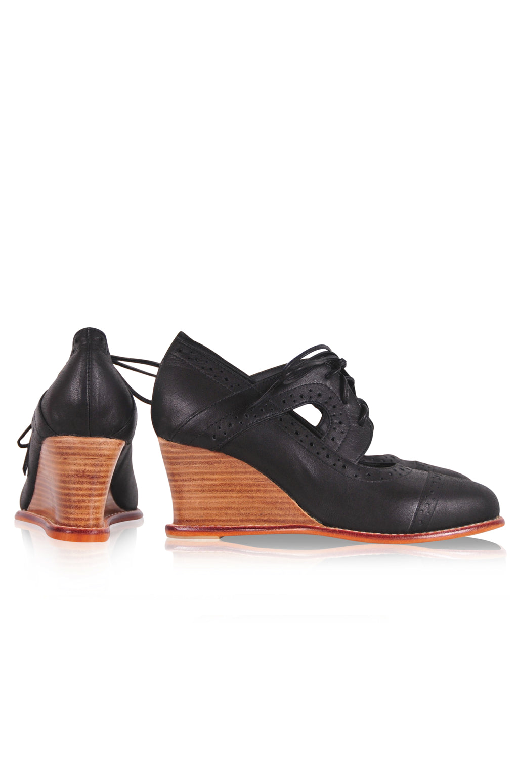 Julienne Leather Oxford Wedges